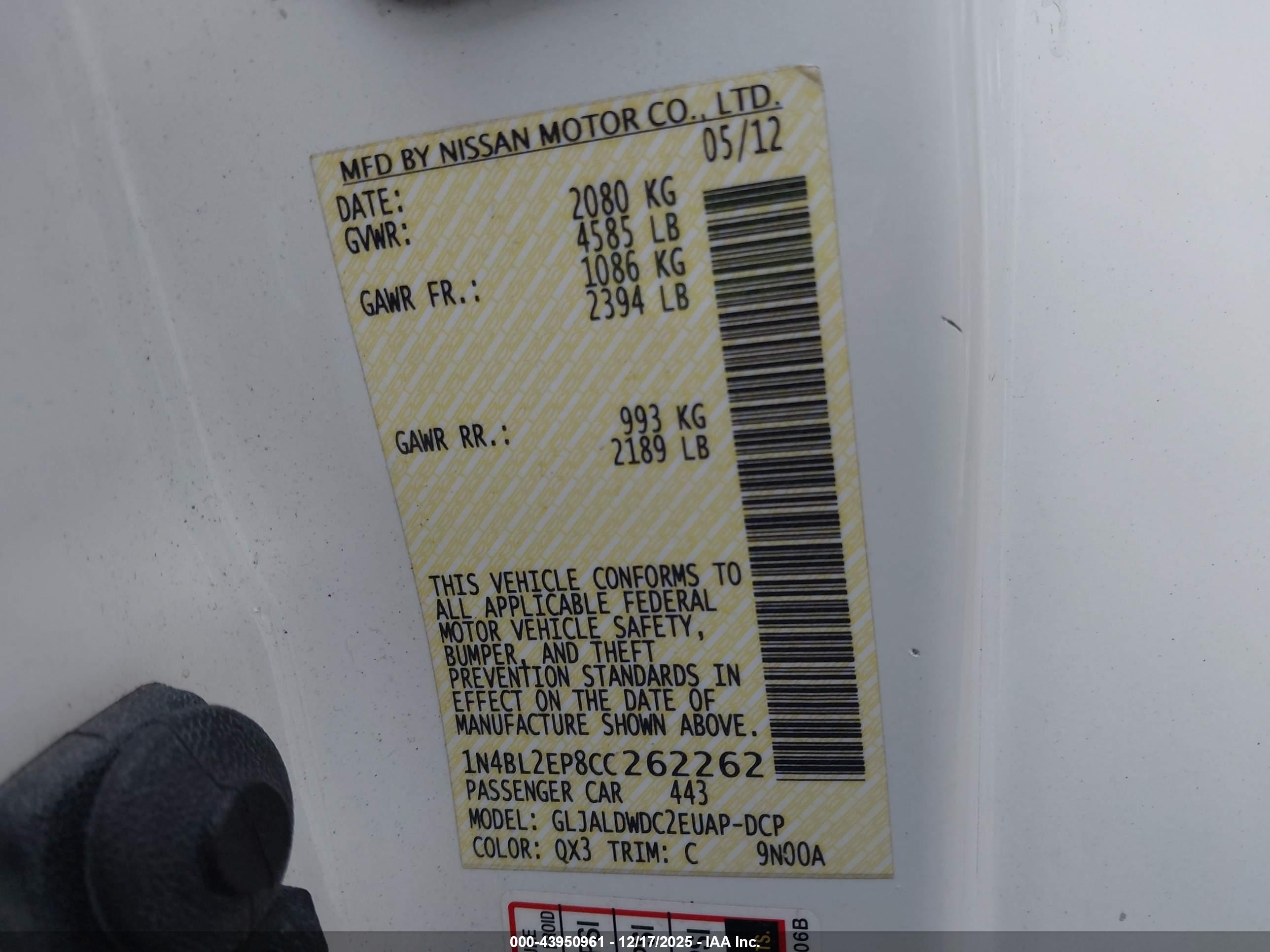 NISSAN ALTIMA image 9