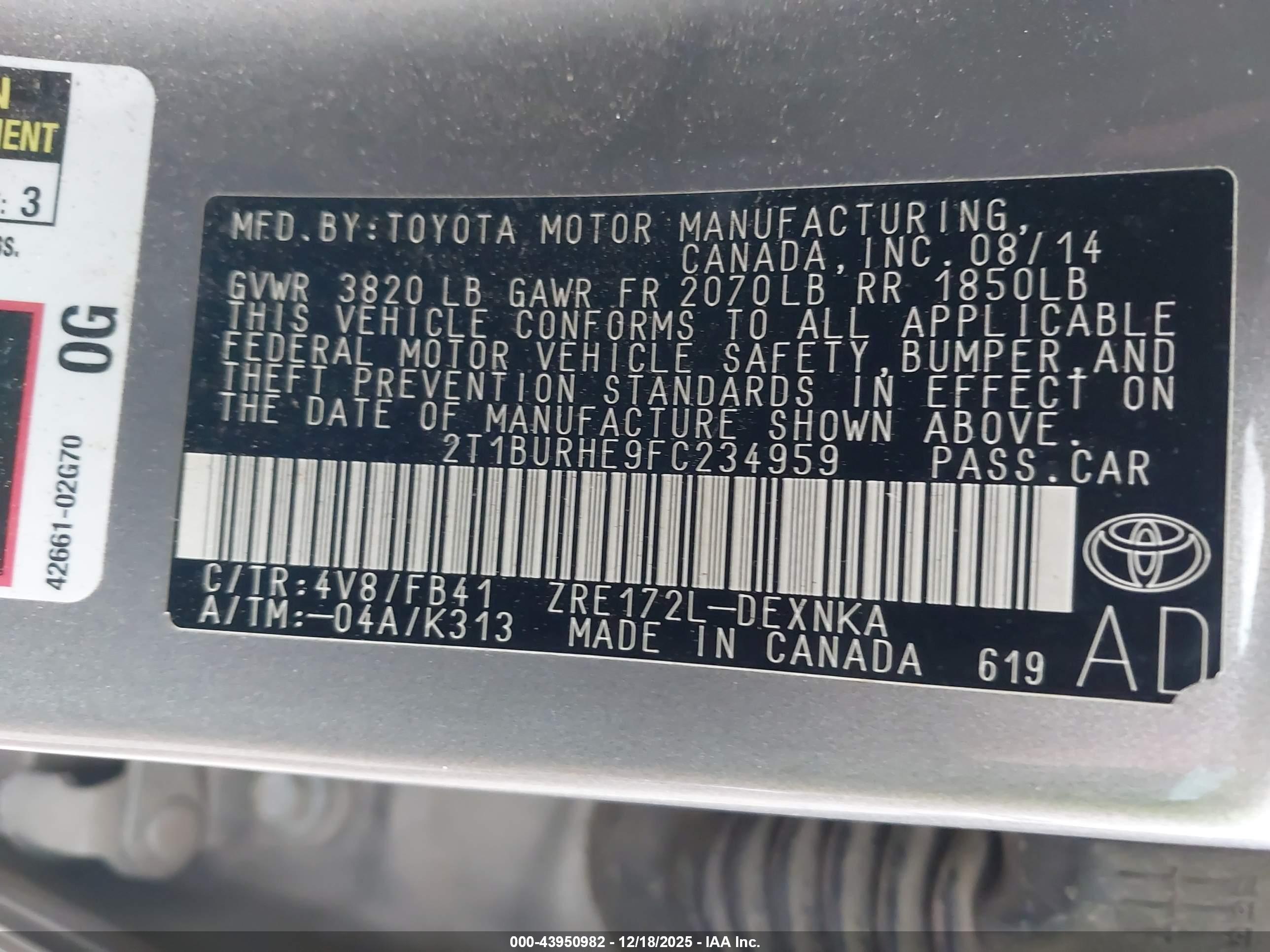 TOYOTA COROLLA image 9