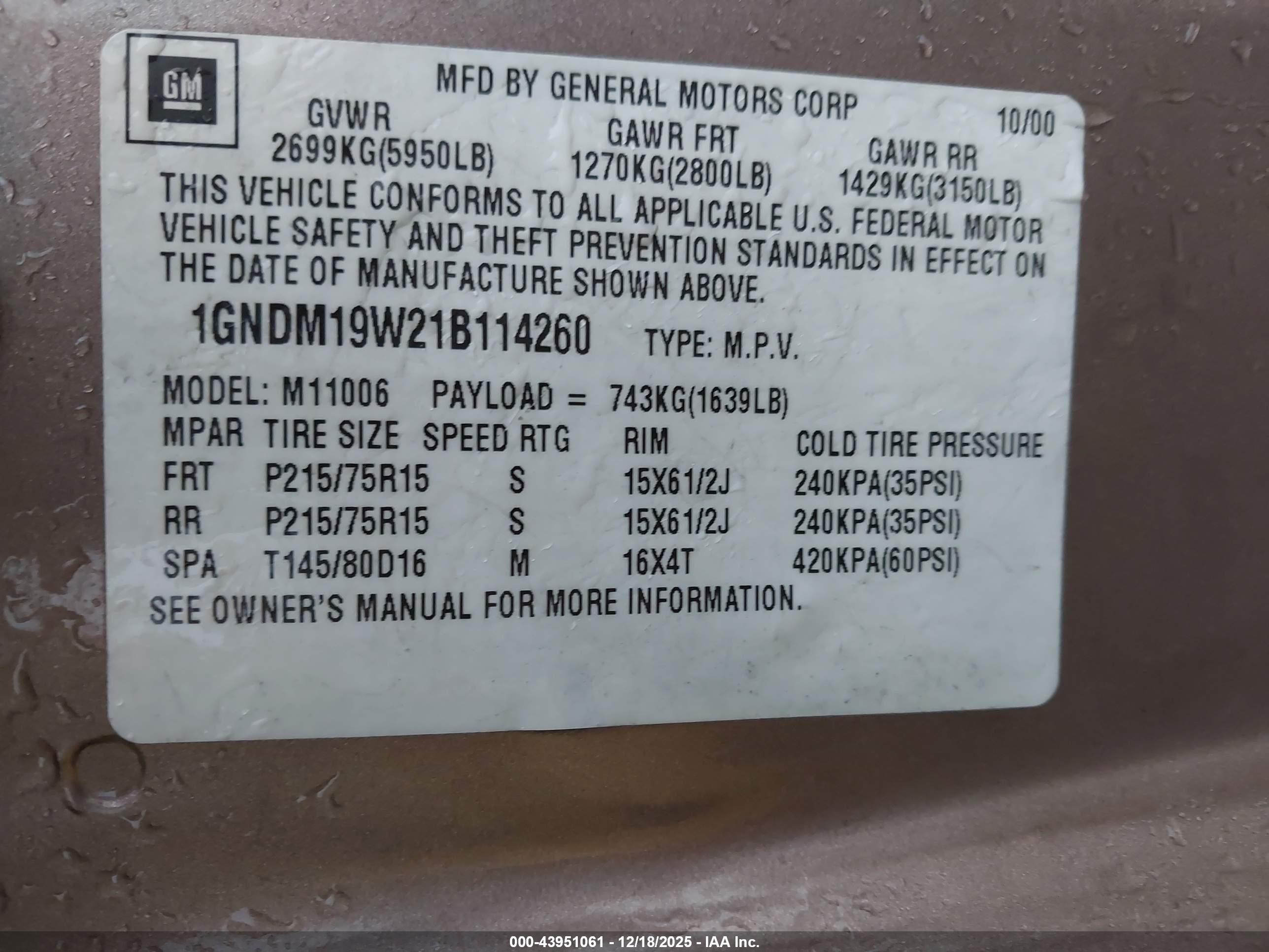 CHEVROLET ASTRO image 9
