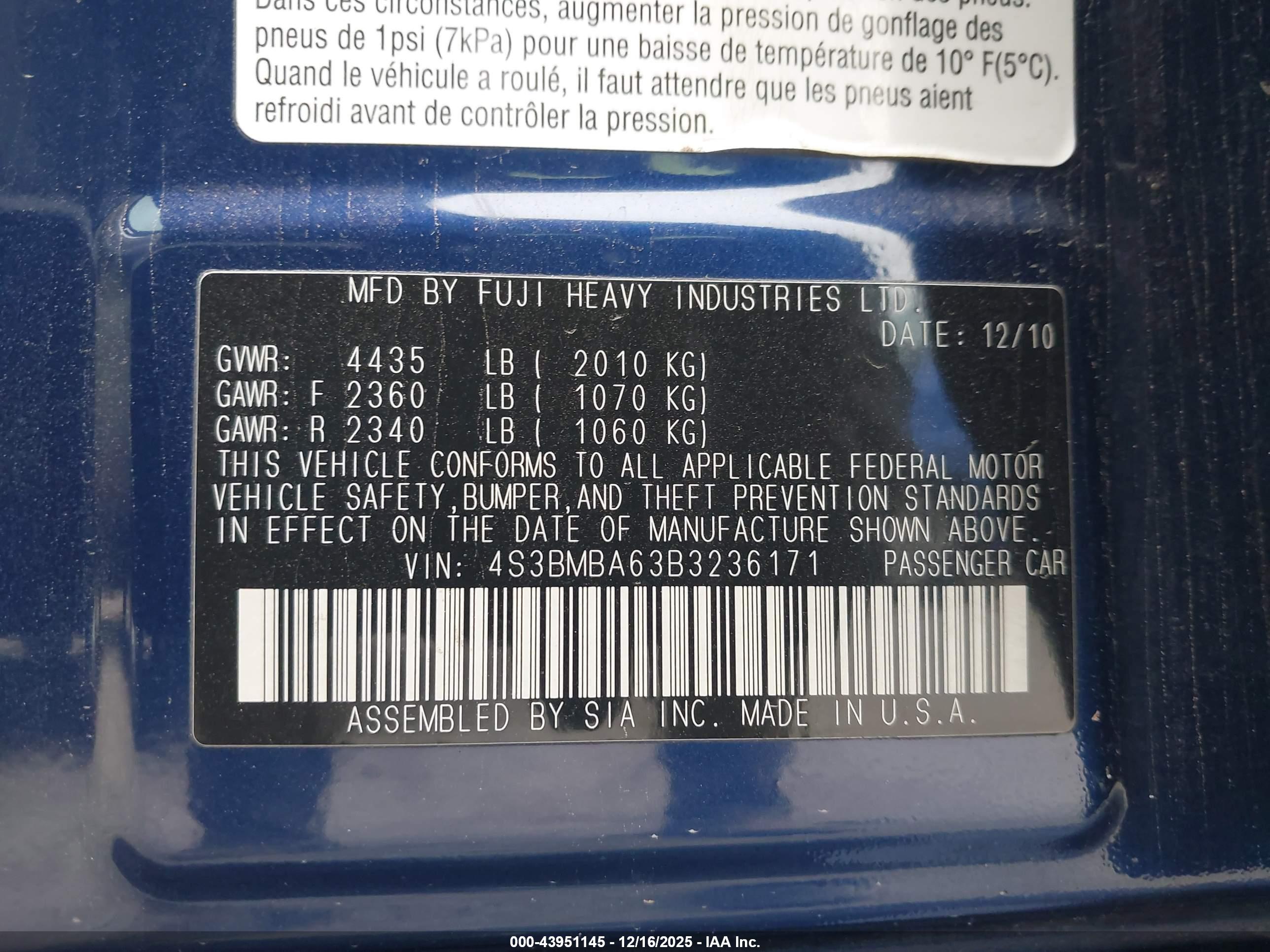 SUBARU LEGACY image 9