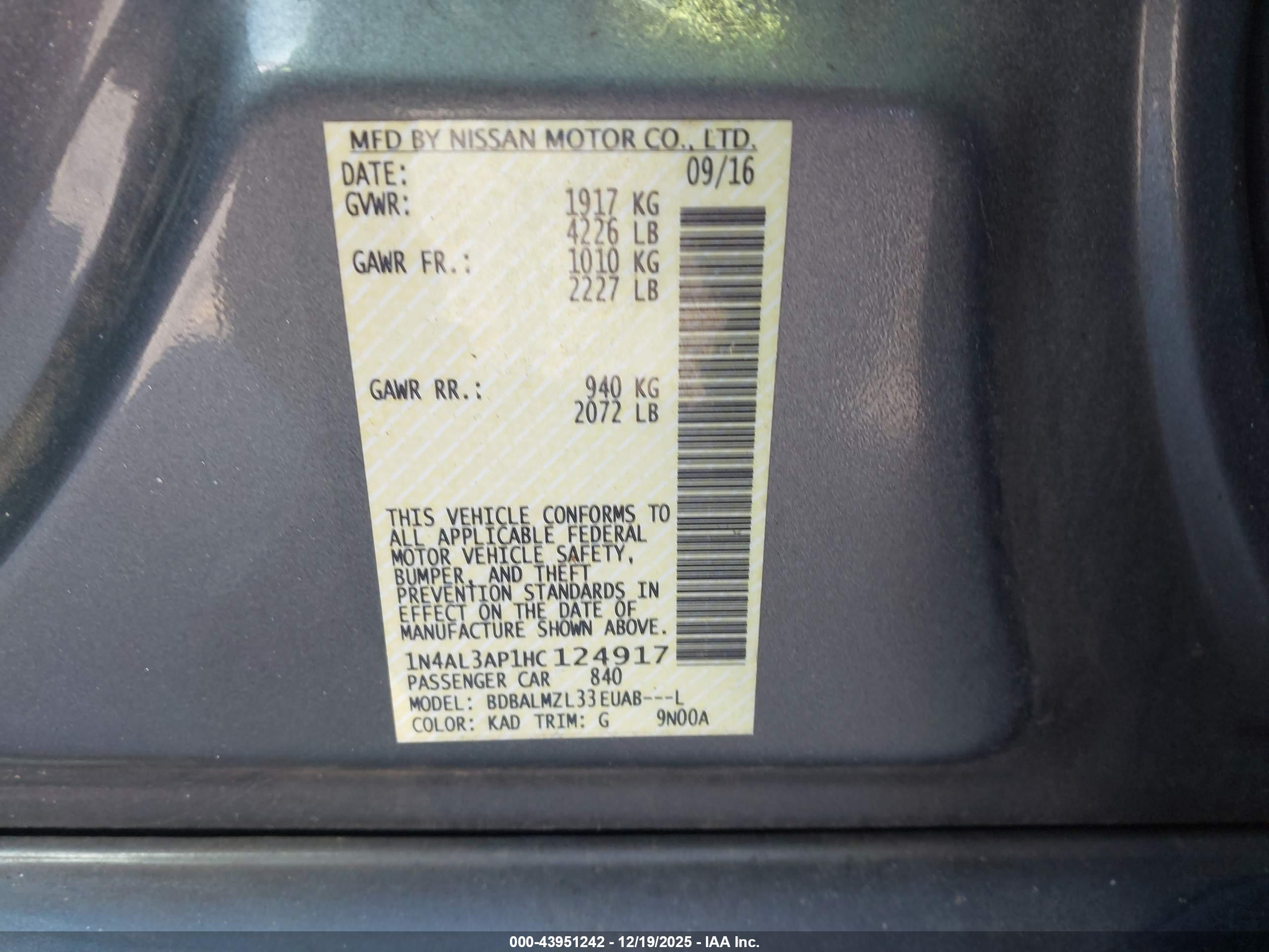 NISSAN ALTIMA image 9