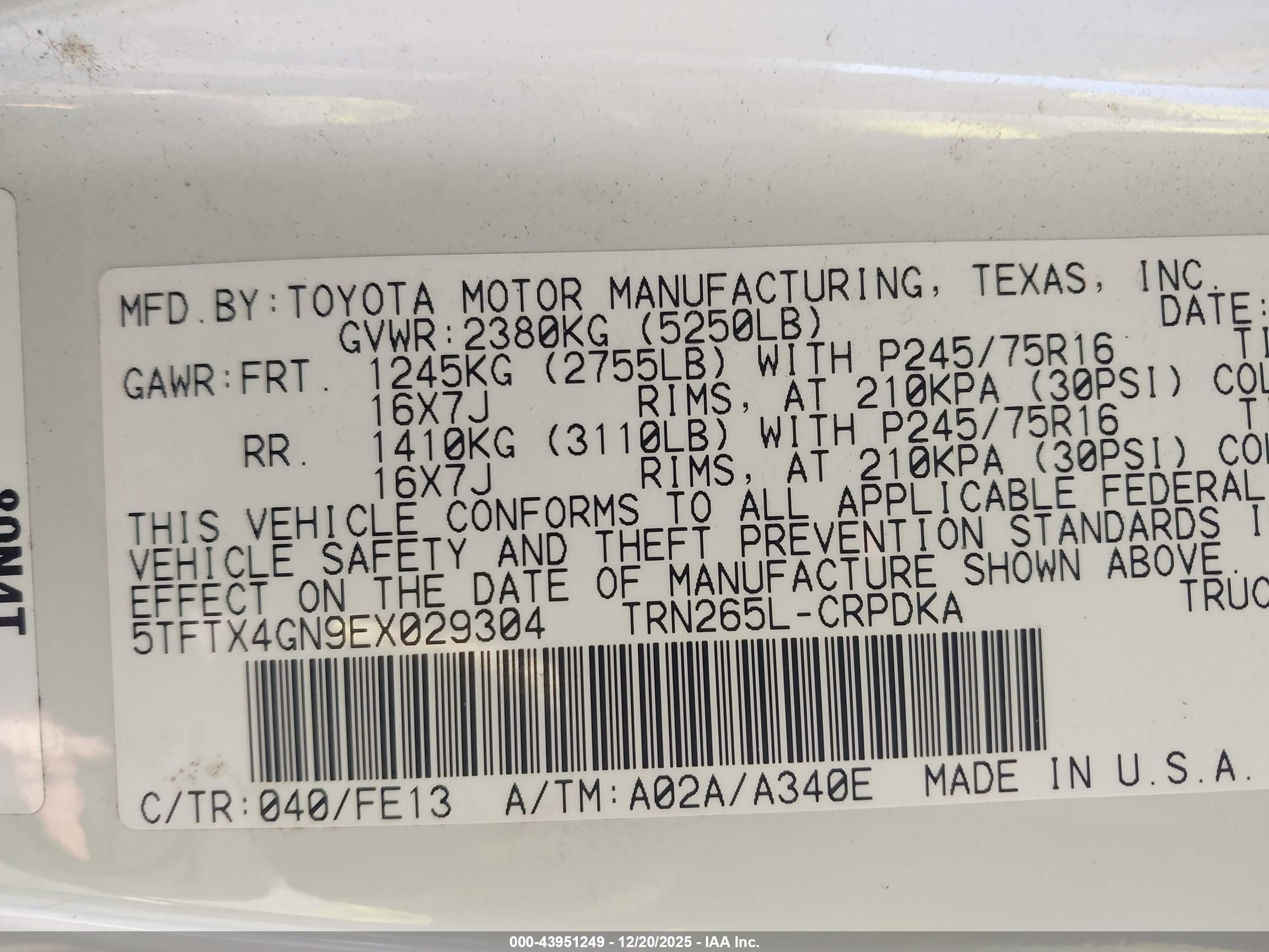 TOYOTA TACOMA image 9