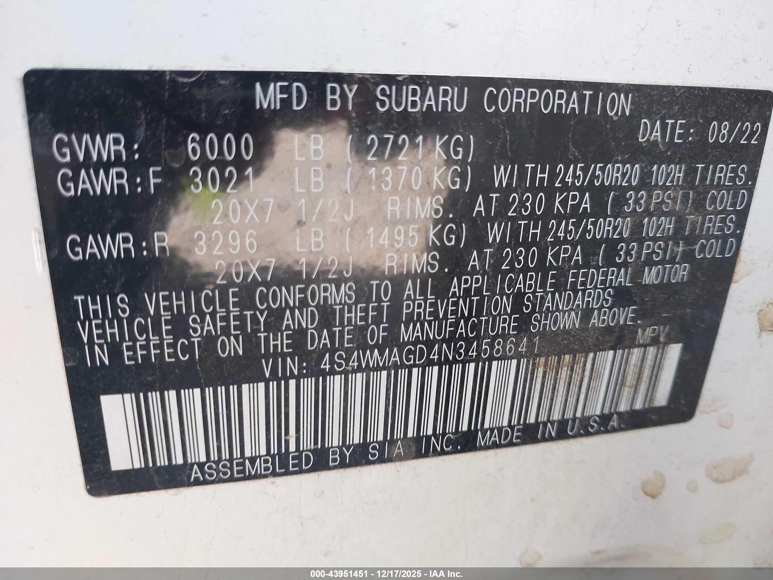 SUBARU ASCENT image 9