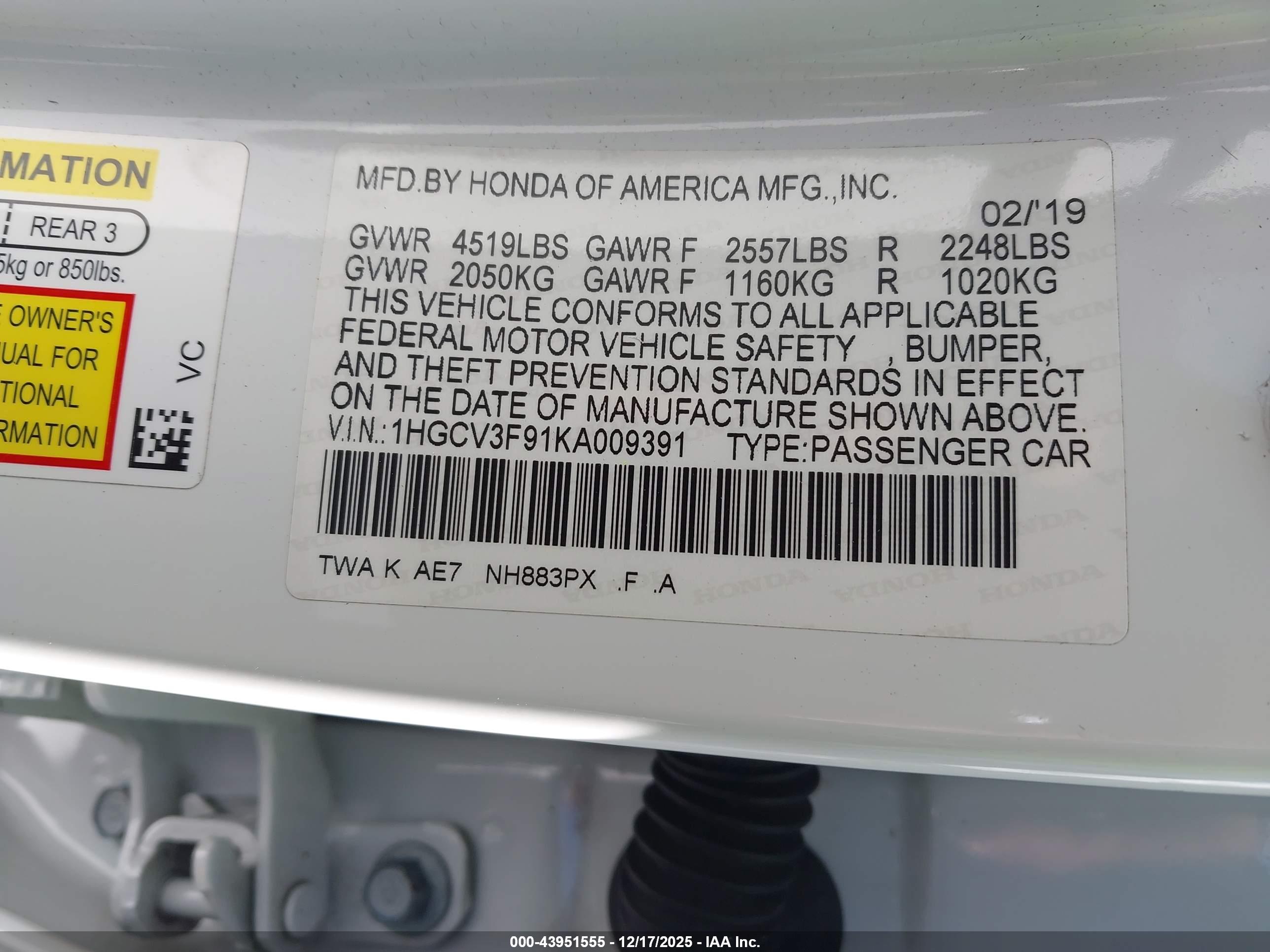 HONDA ACCORD image 9