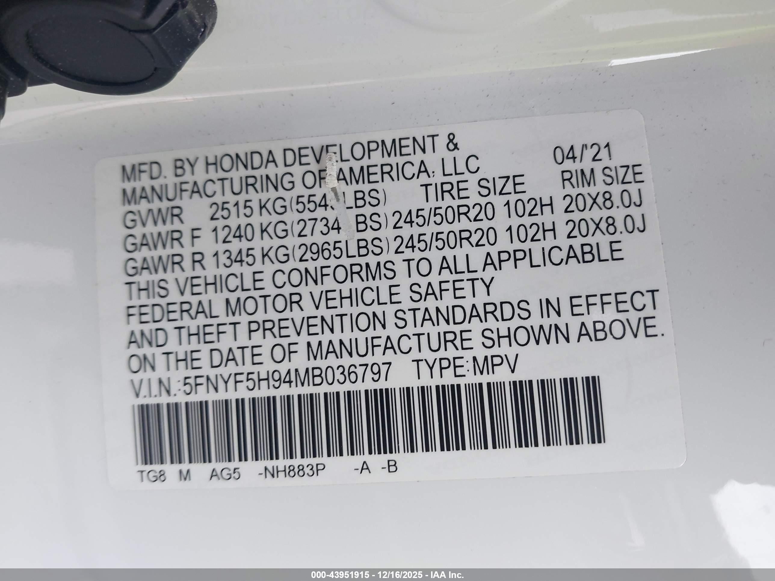 HONDA PILOT image 9