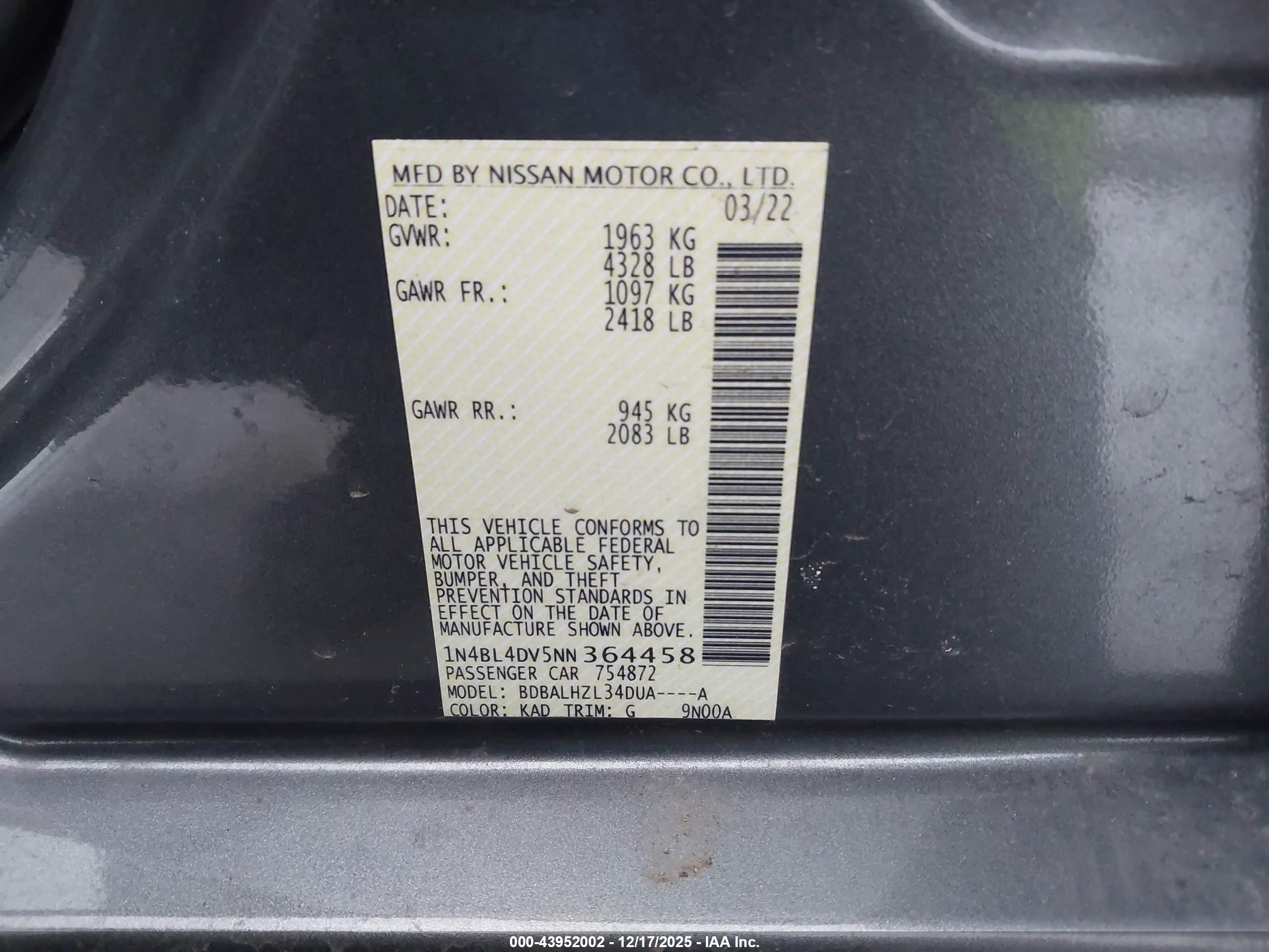NISSAN ALTIMA image 9