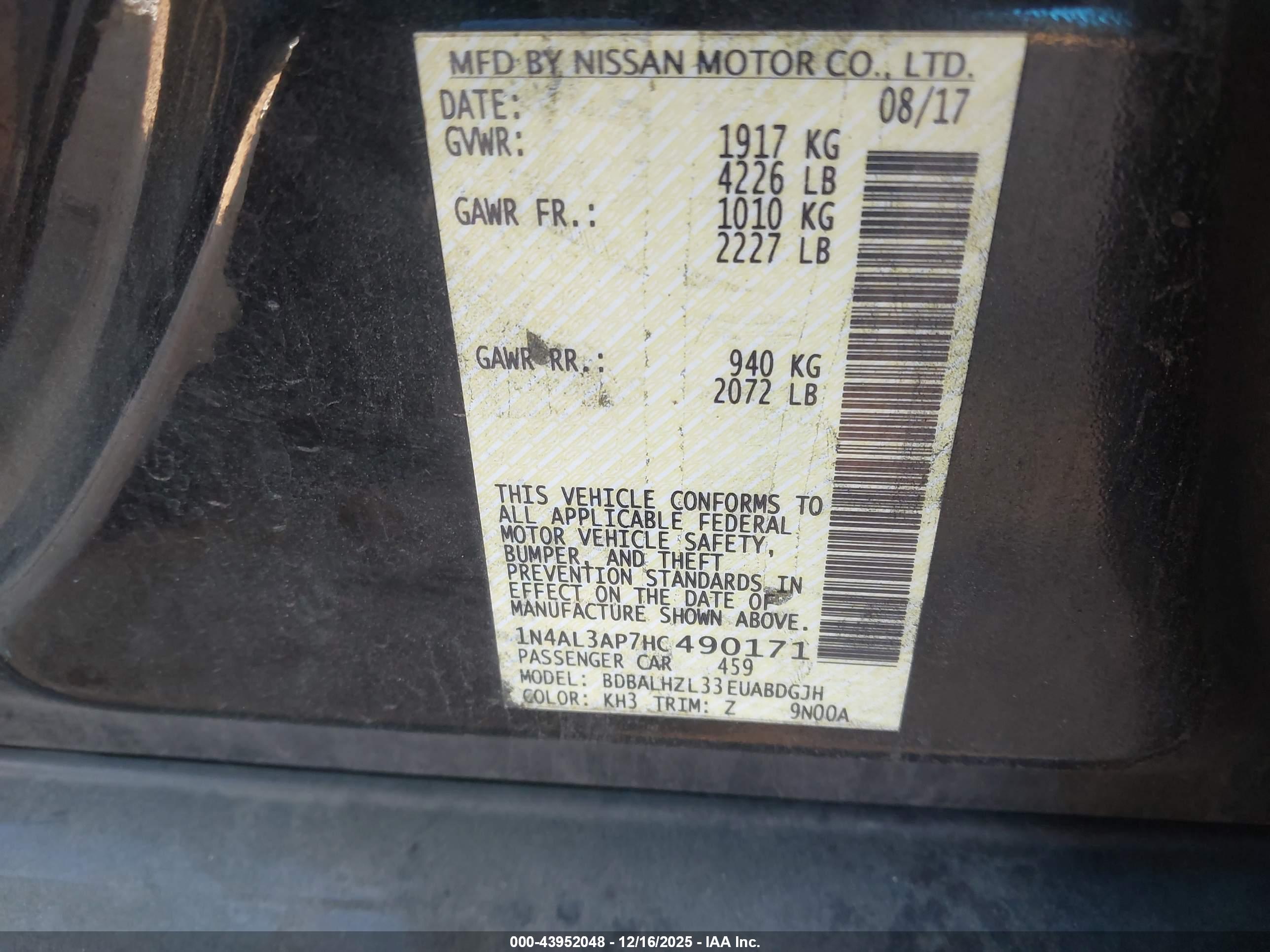 NISSAN ALTIMA image 9