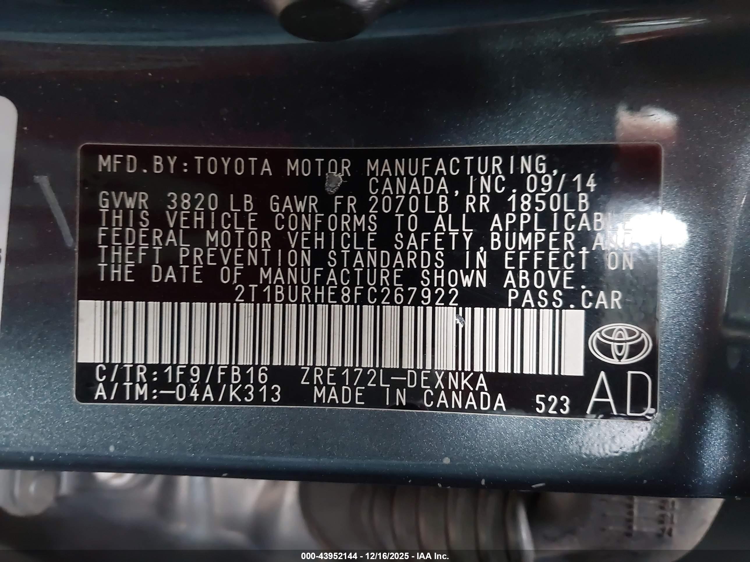 TOYOTA COROLLA image 9