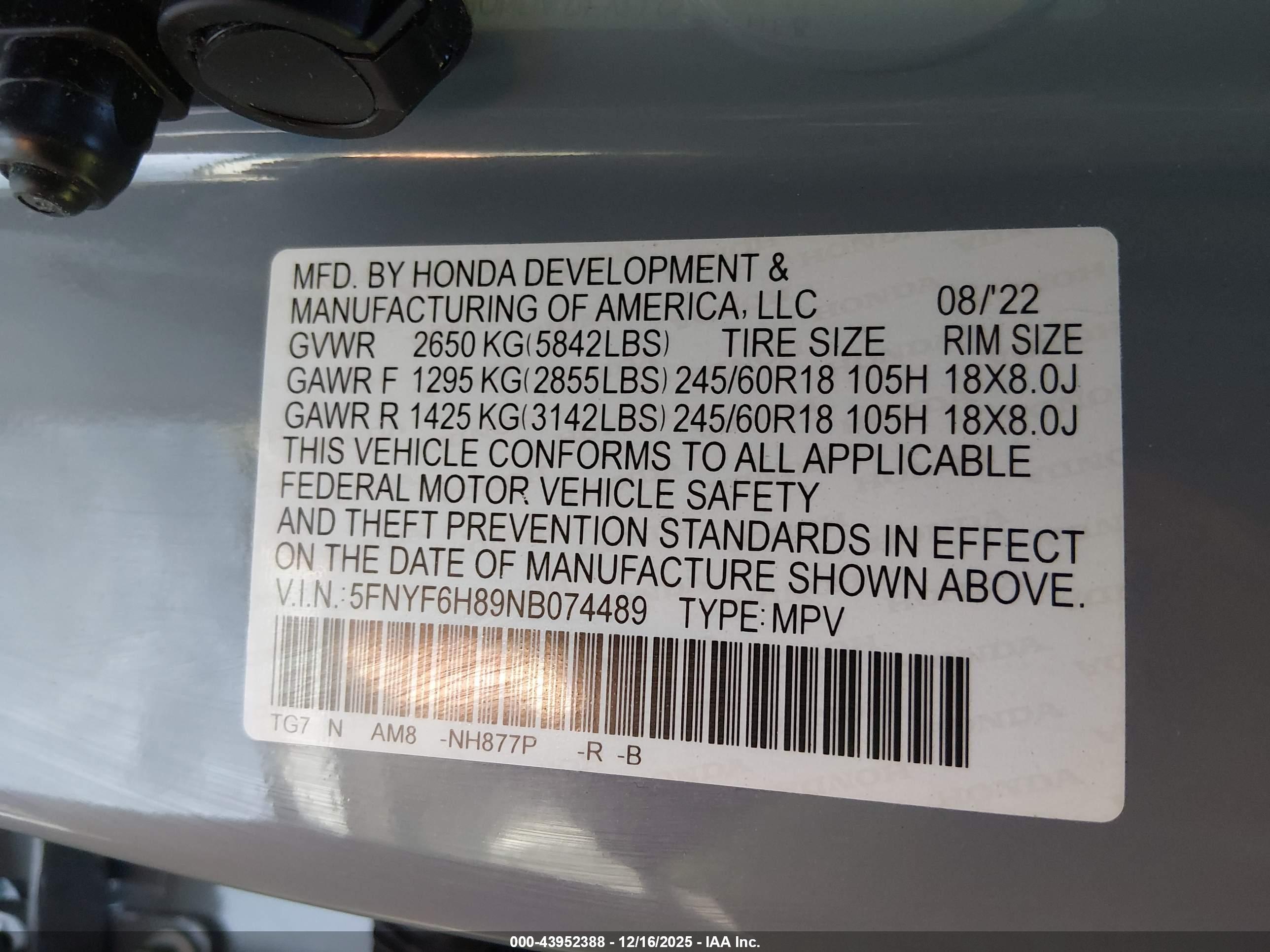 HONDA PILOT image 9