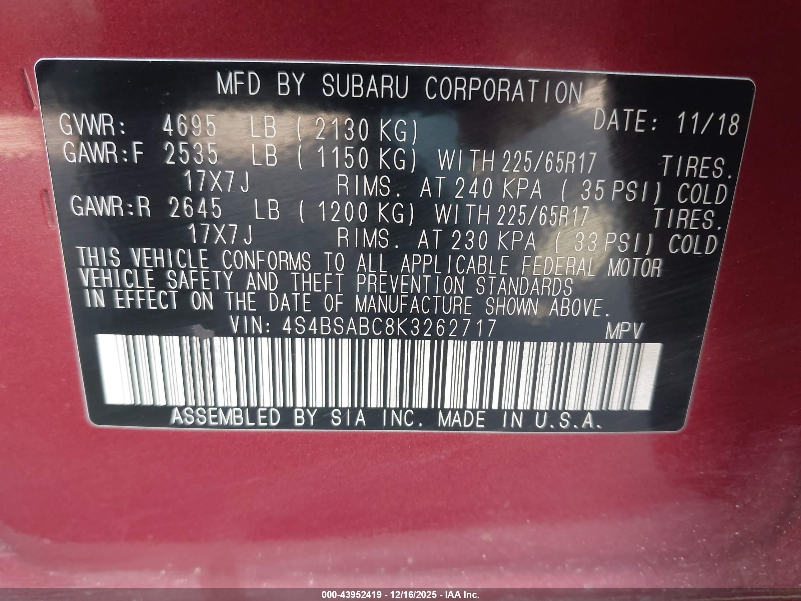 SUBARU OUTBACK image 9