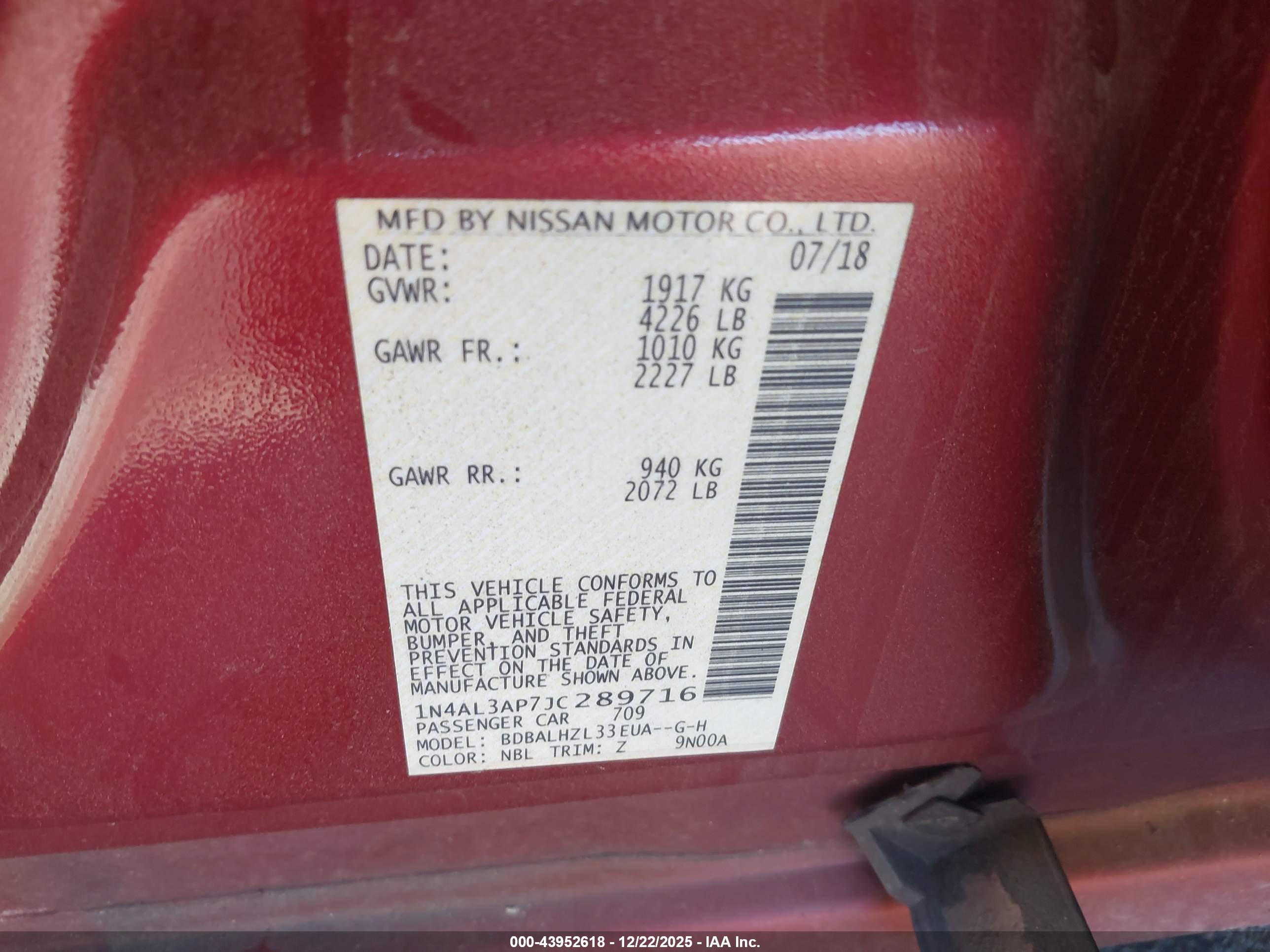 NISSAN ALTIMA image 9