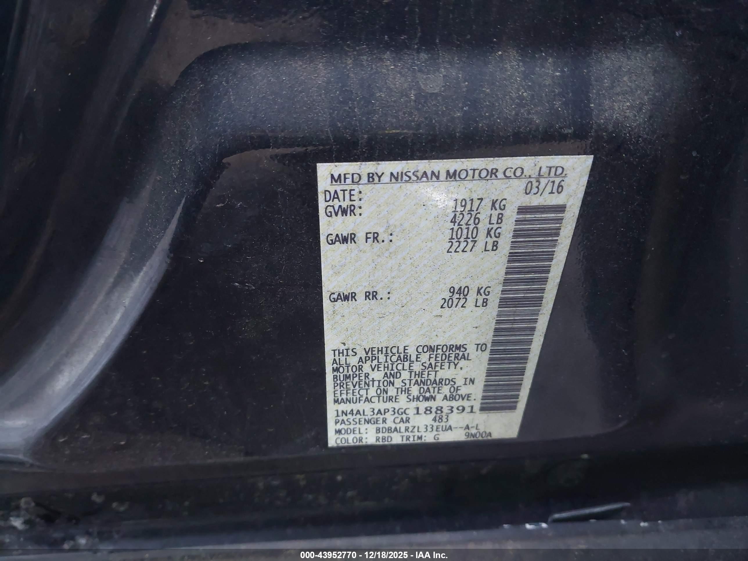 NISSAN ALTIMA image 9