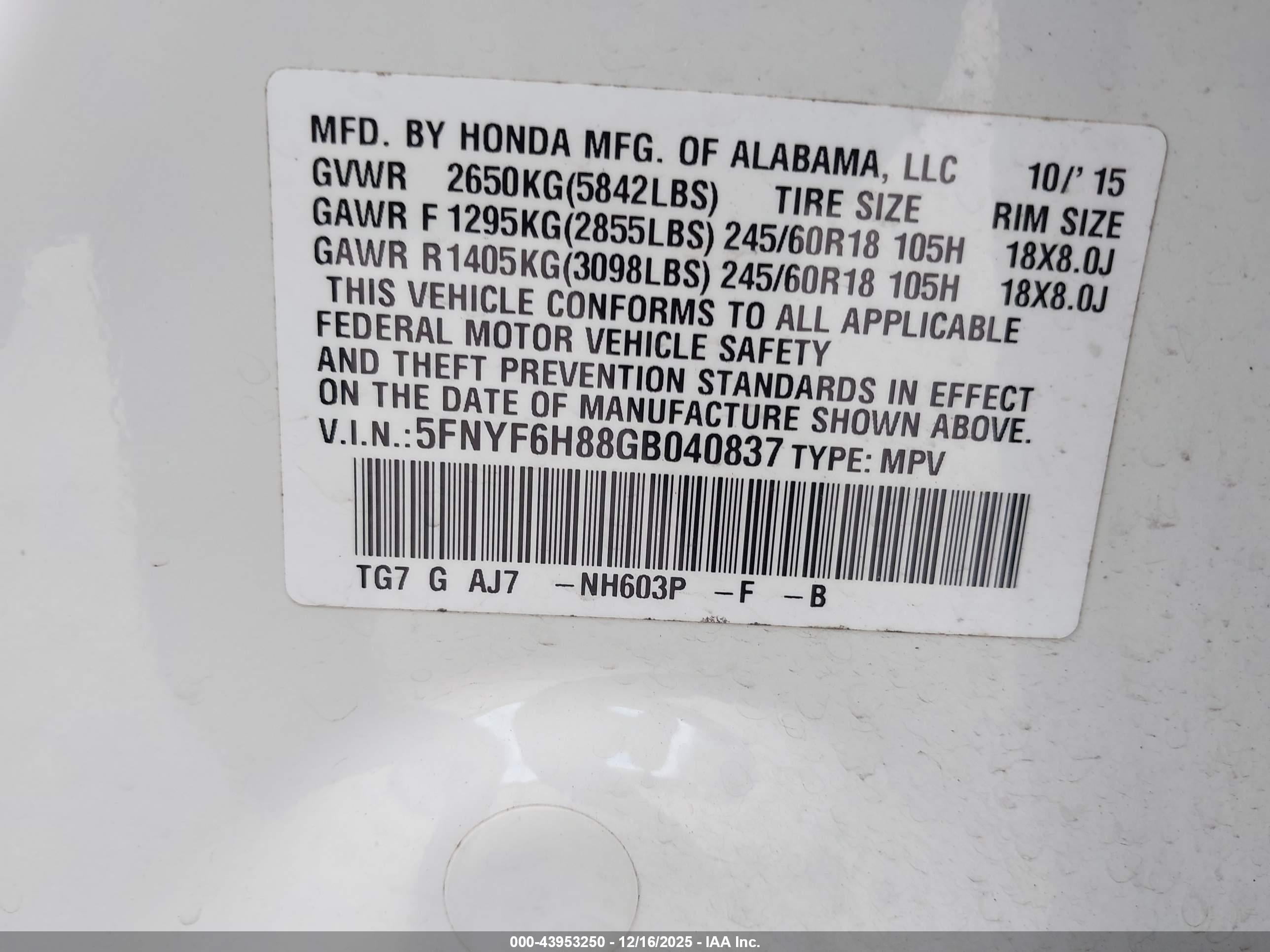 HONDA PILOT image 9