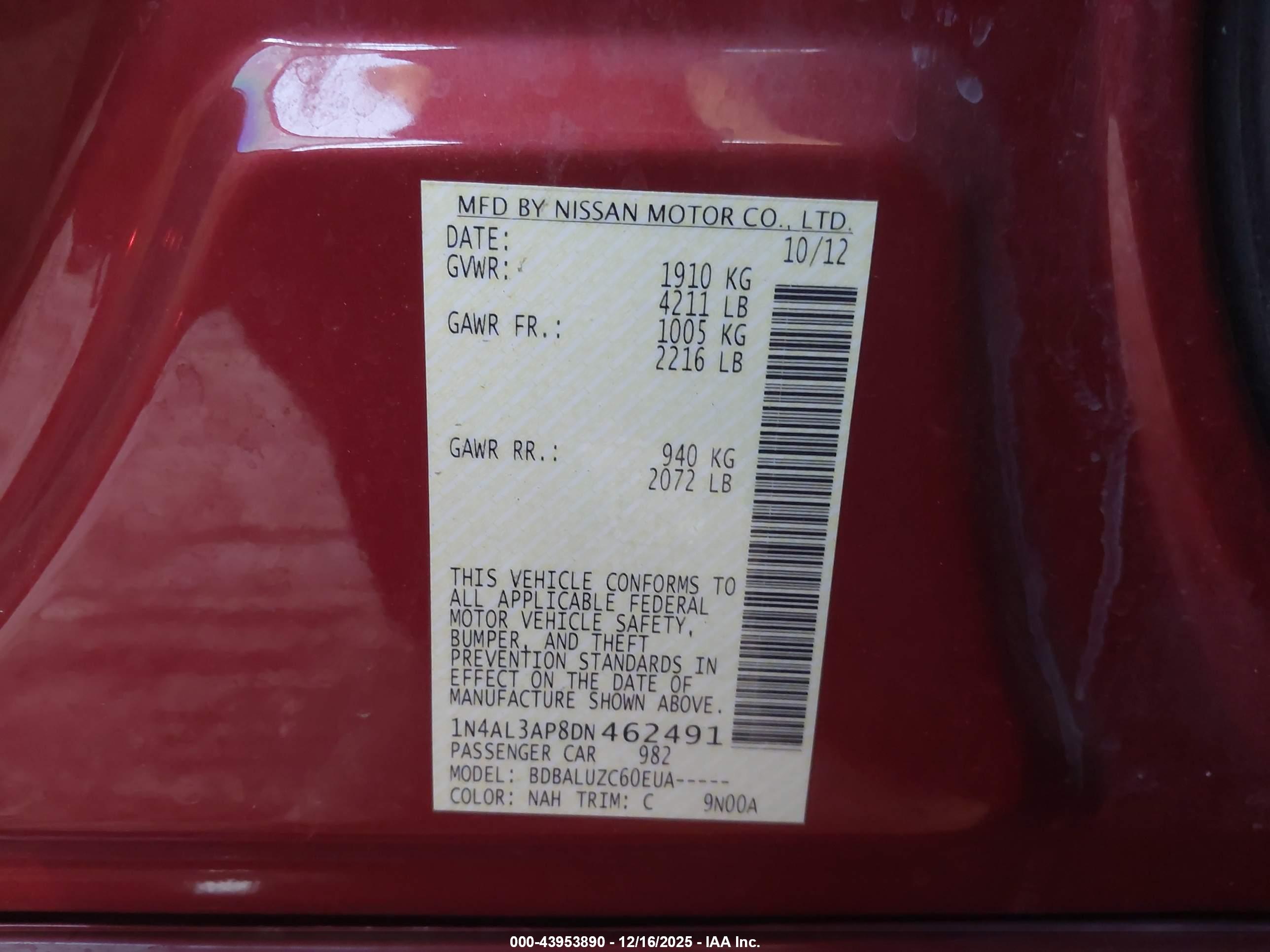 NISSAN ALTIMA image 9
