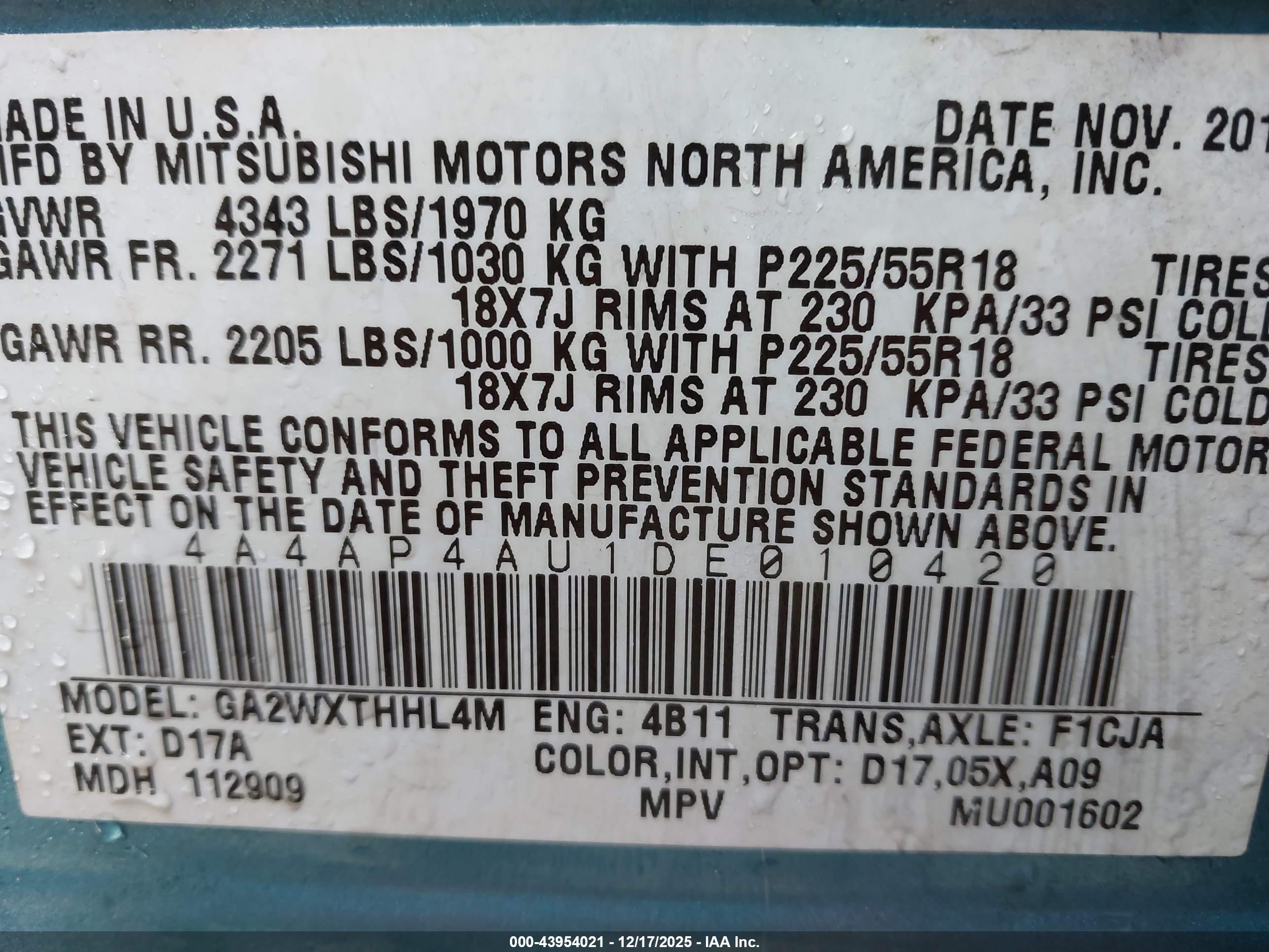 MITSUBISHI OUTLANDER image 9