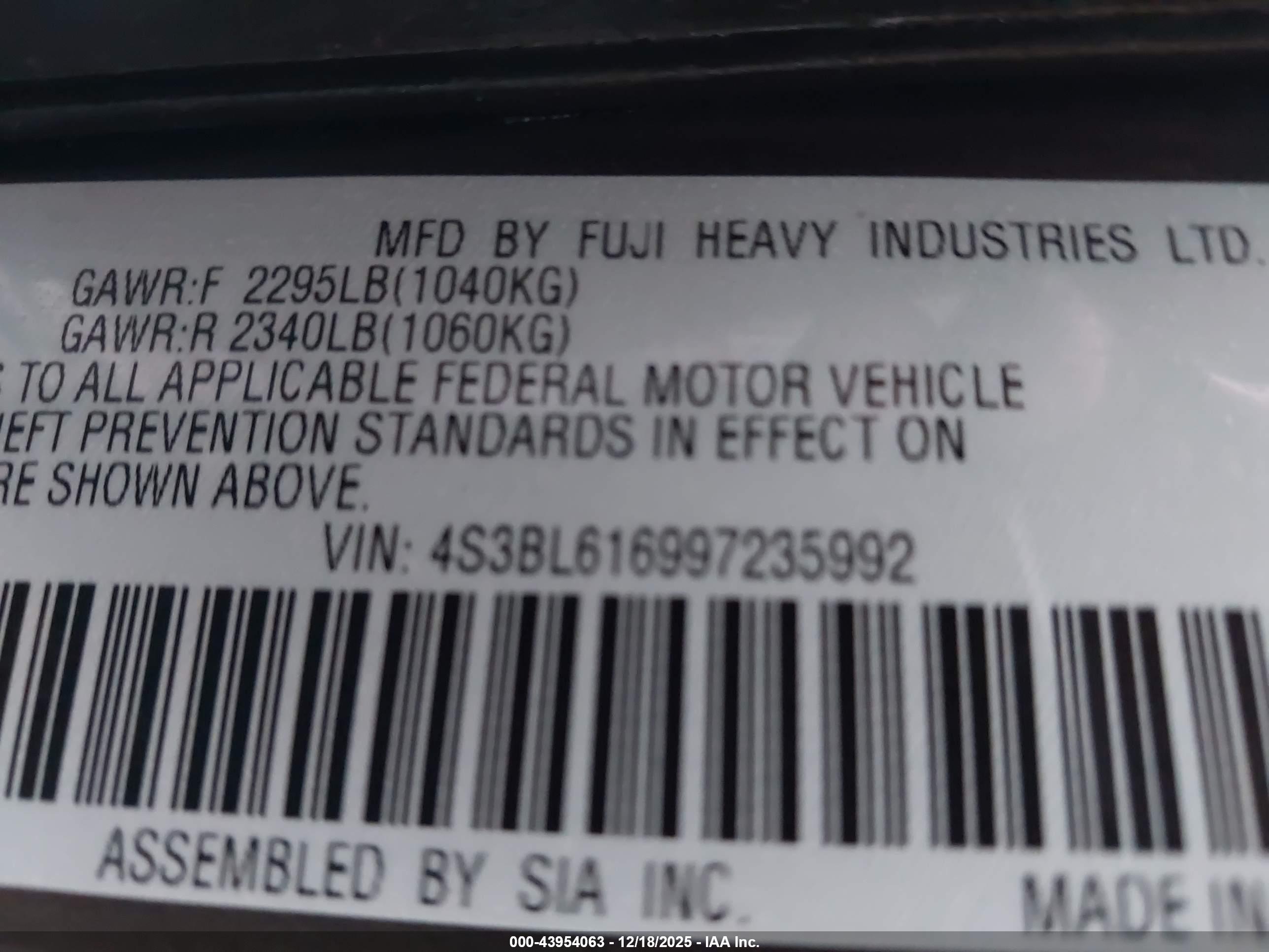 SUBARU LEGACY image 9