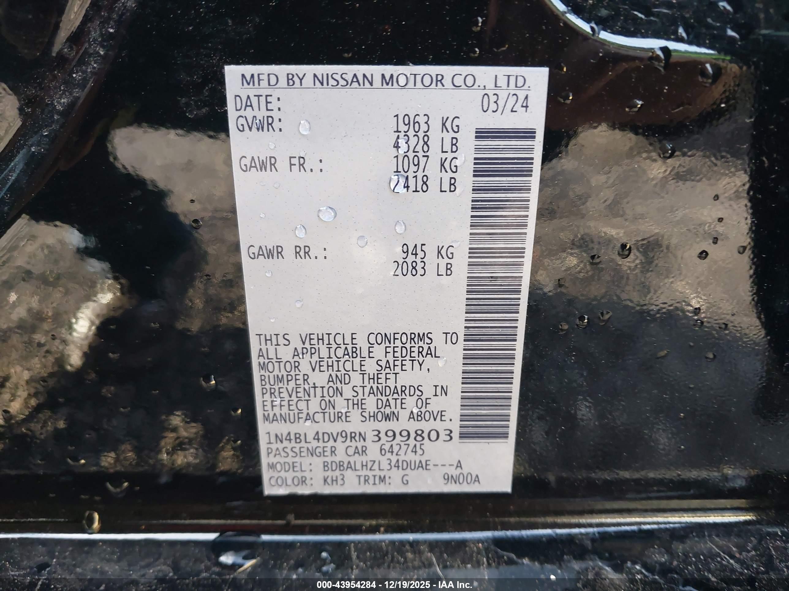 NISSAN ALTIMA image 9