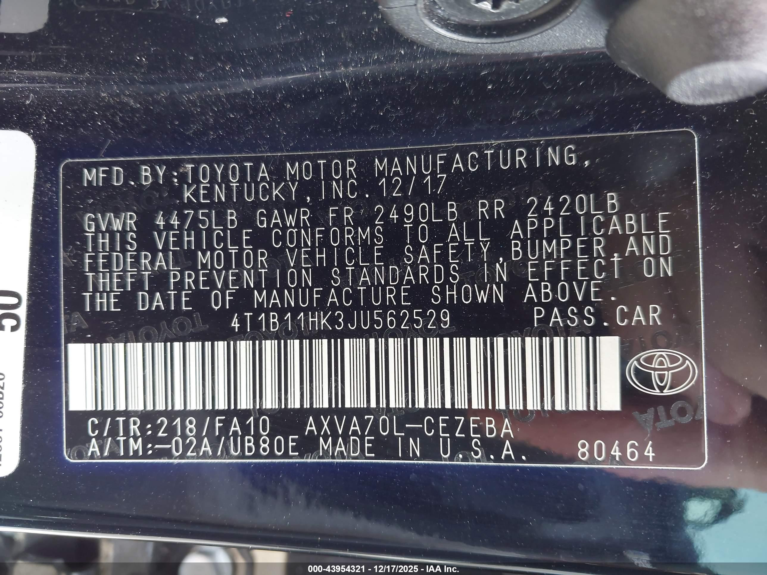 TOYOTA CAMRY image 9