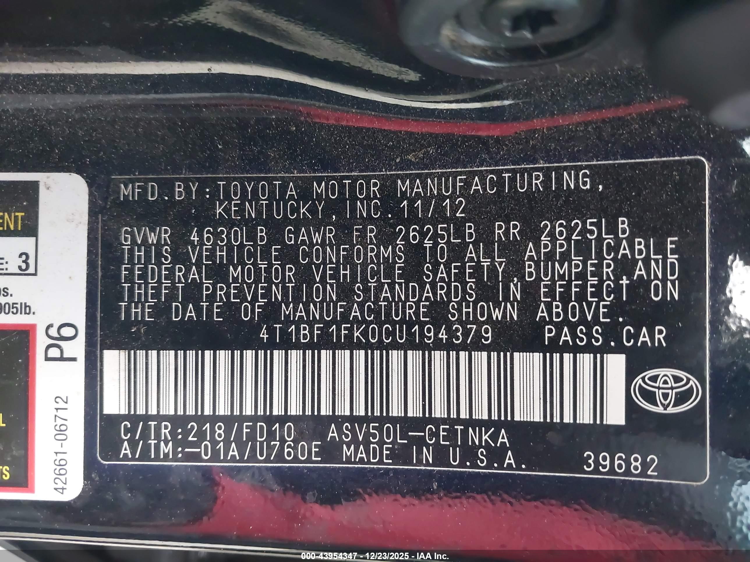 TOYOTA CAMRY image 9