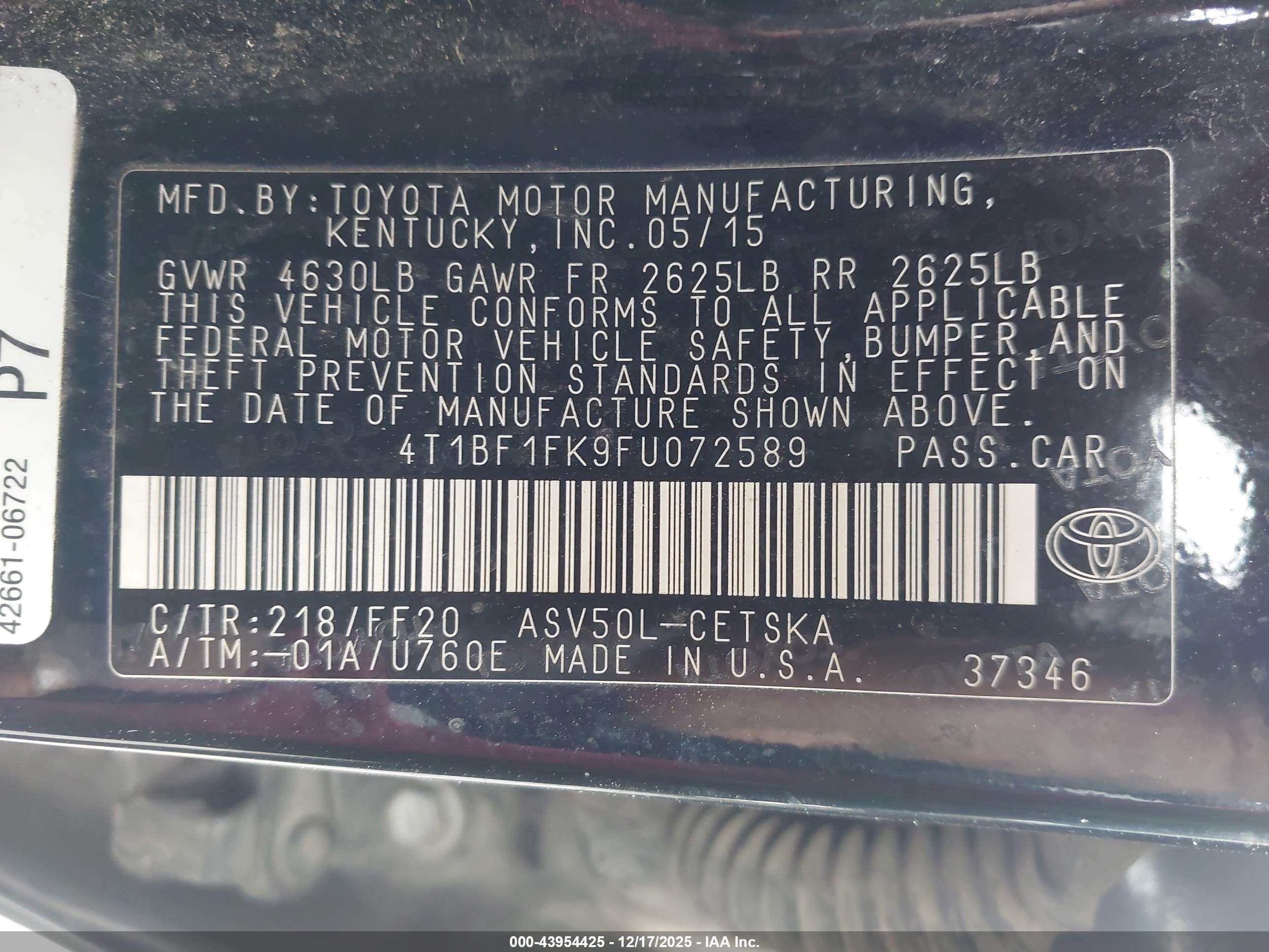 TOYOTA CAMRY image 9