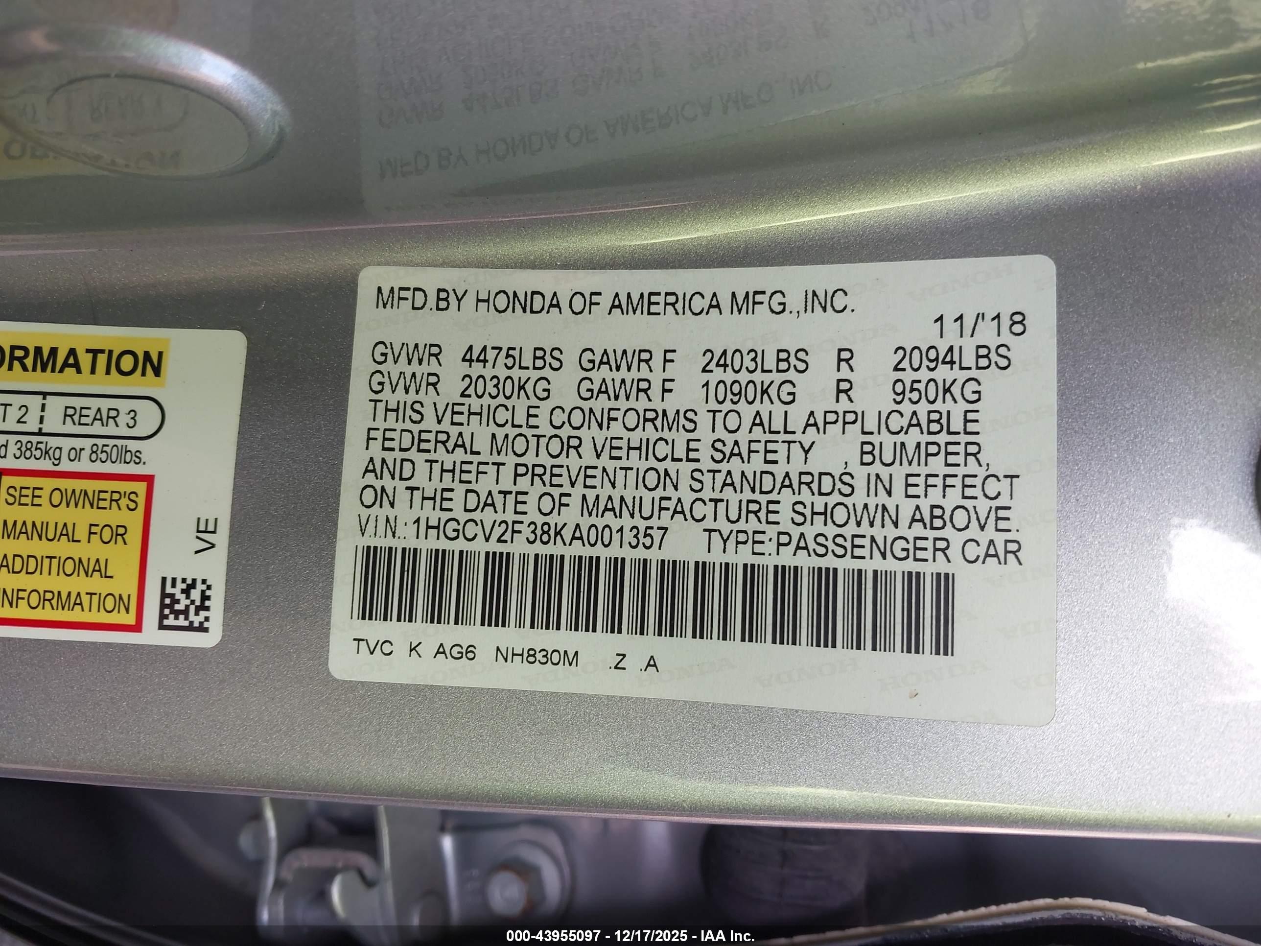 HONDA ACCORD image 9