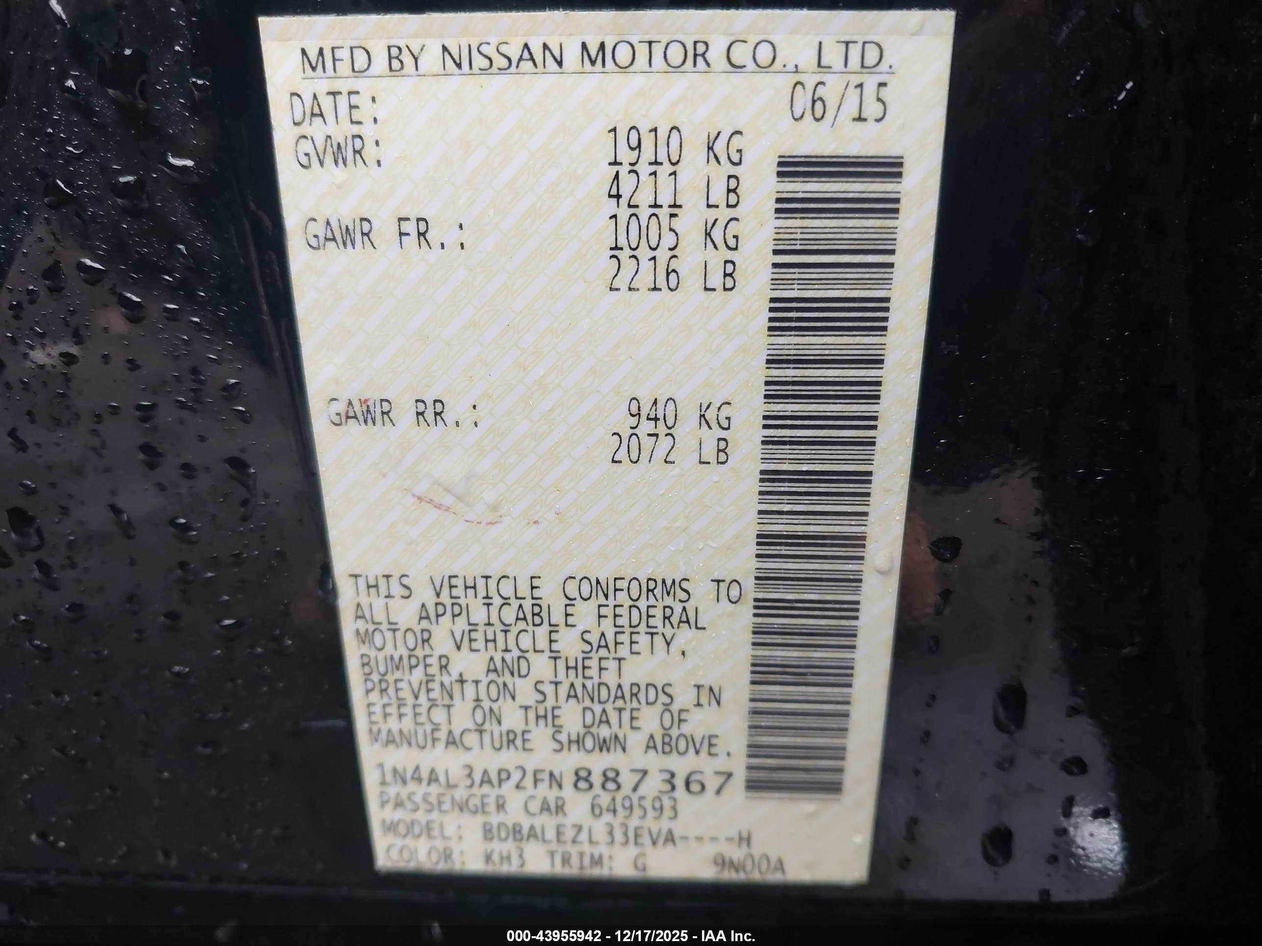 NISSAN ALTIMA image 9