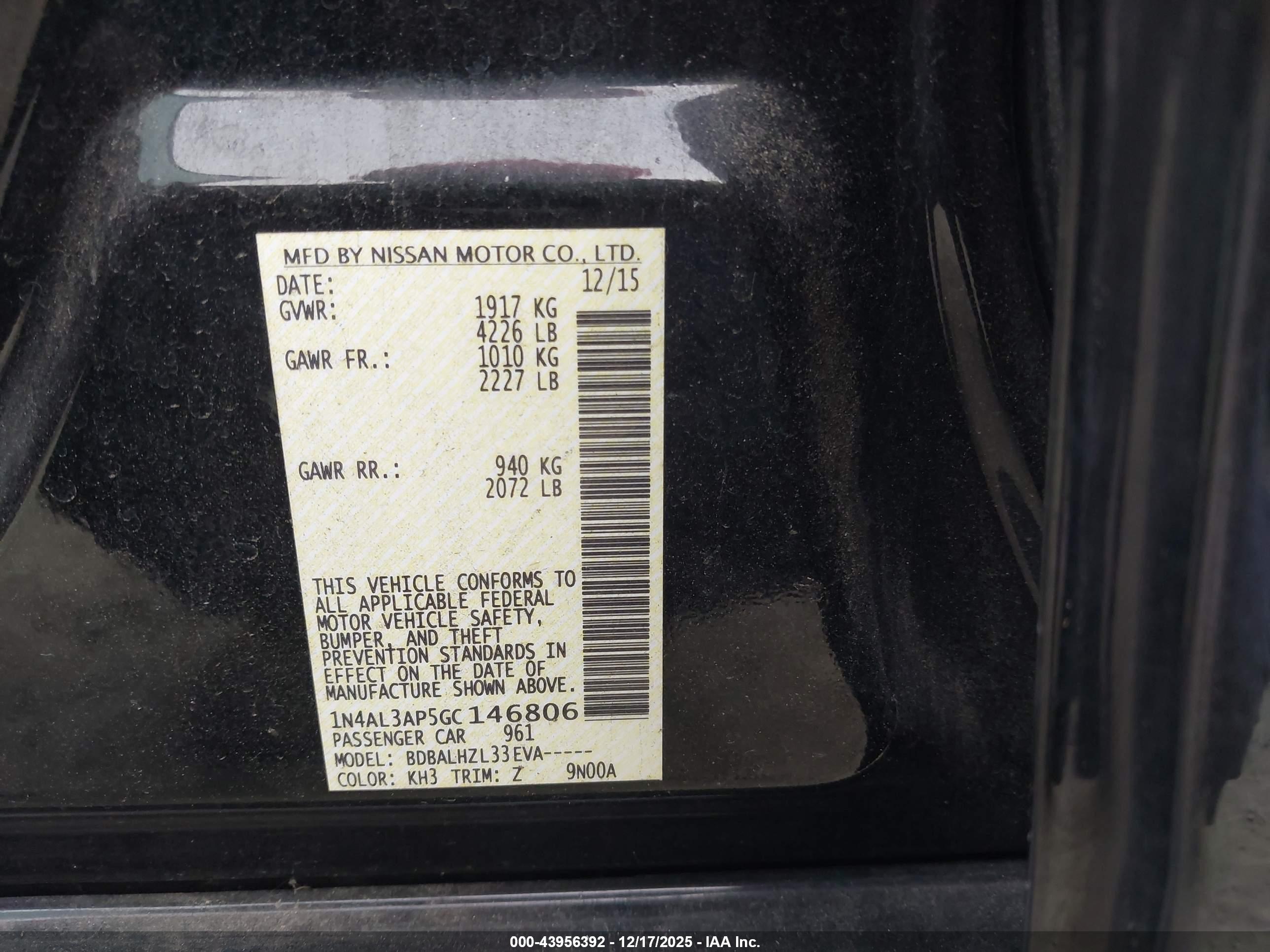 NISSAN ALTIMA image 9