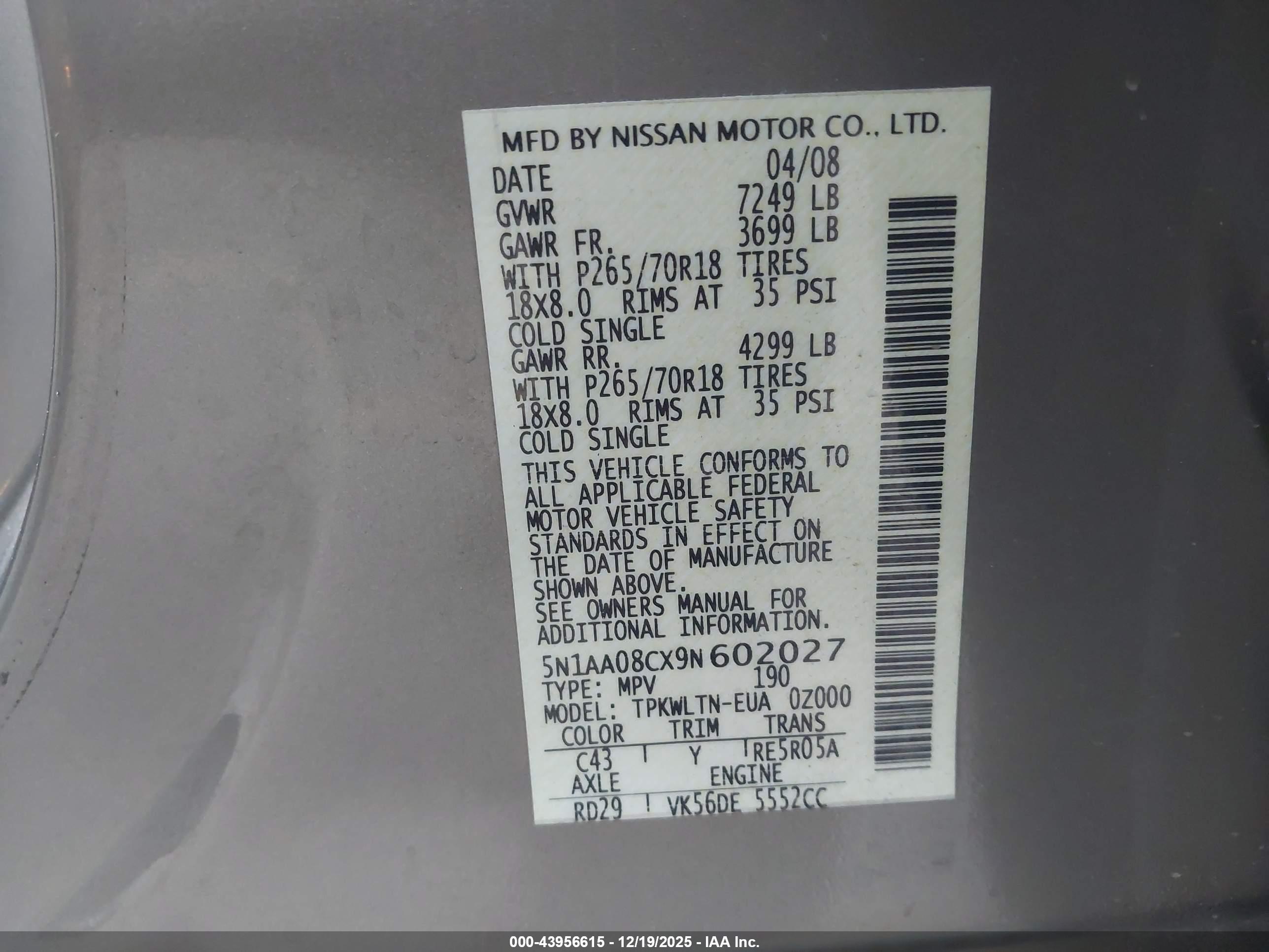 NISSAN ARMADA image 9