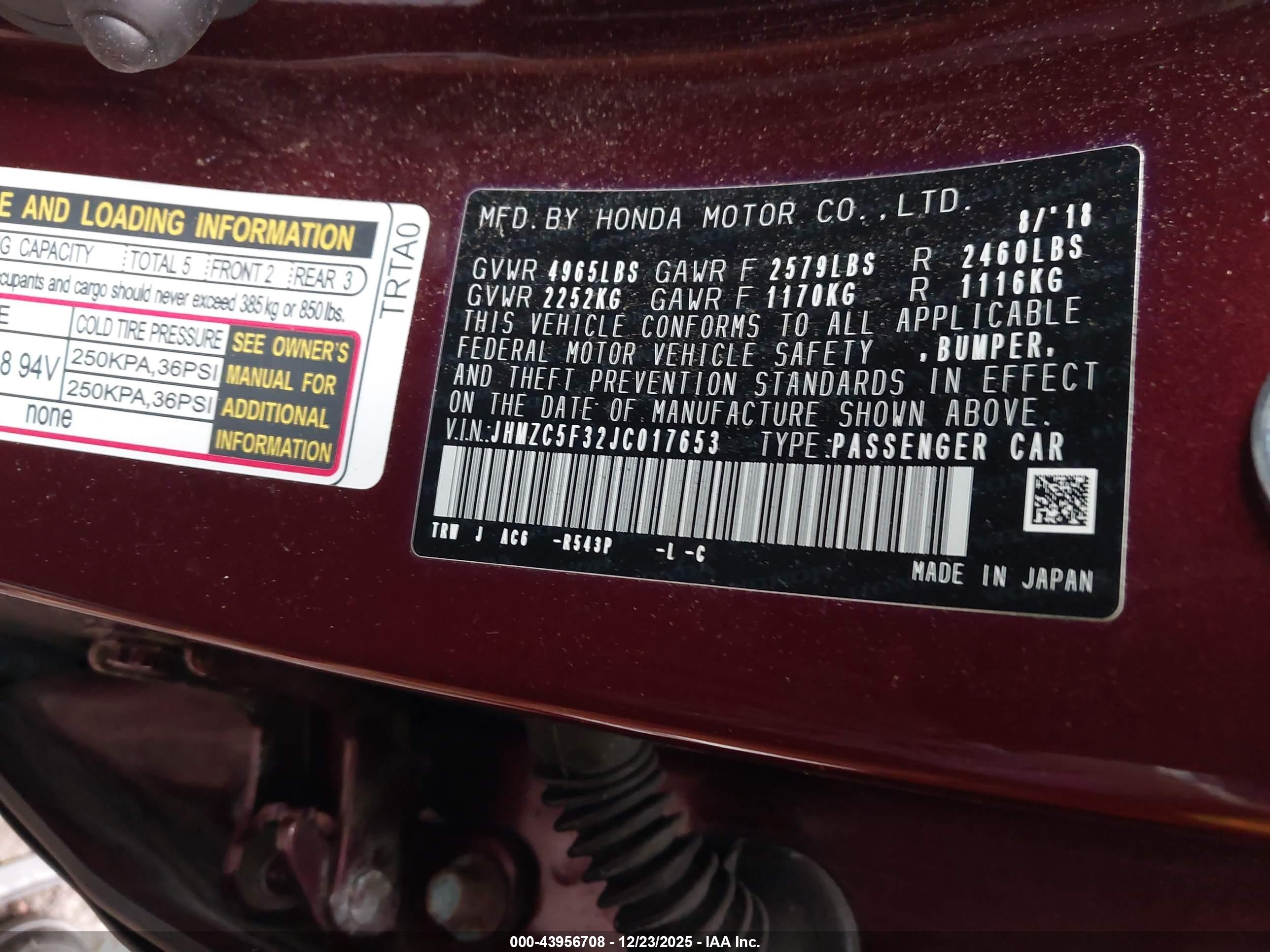 HONDA CLARITY image 9