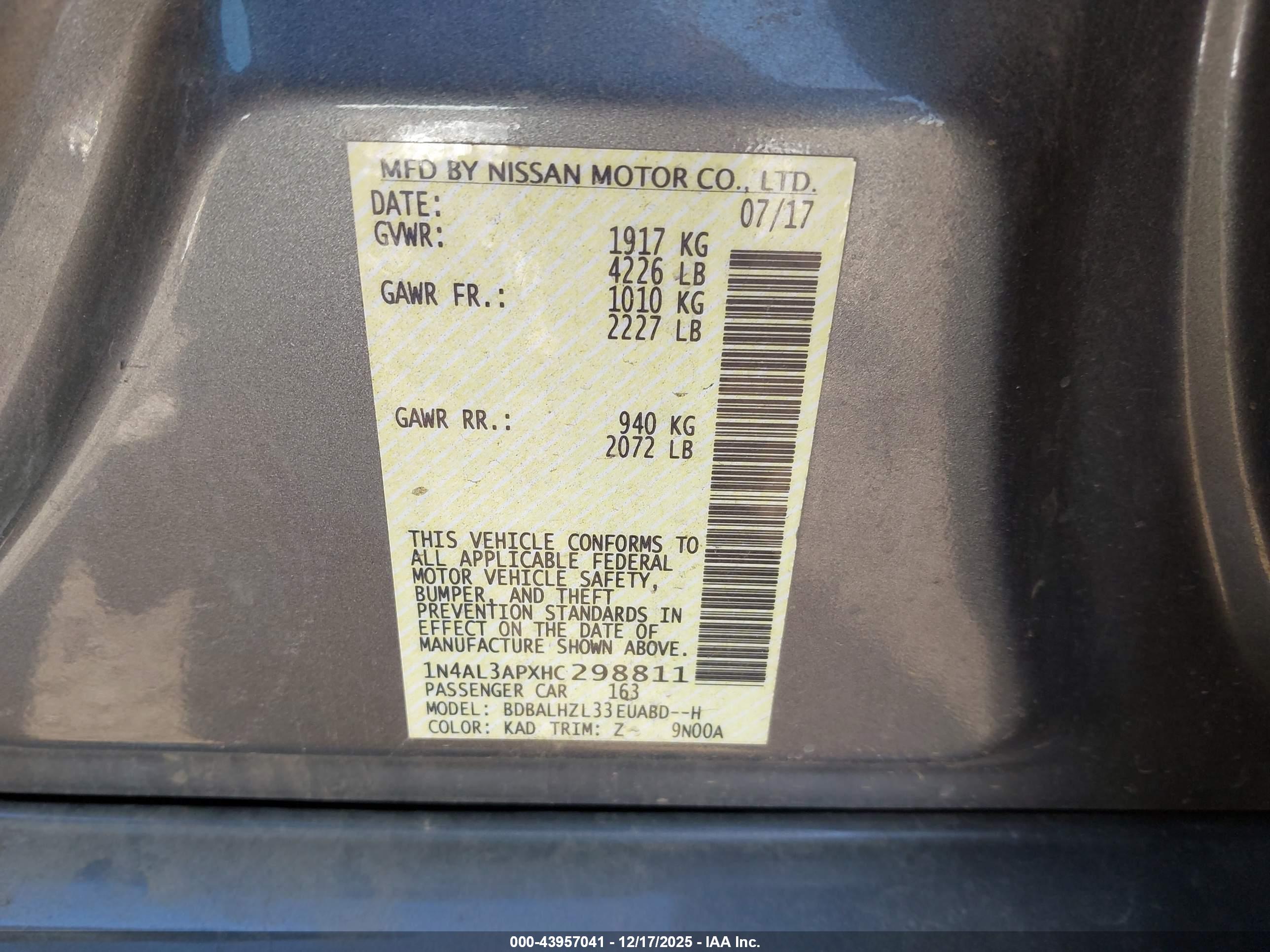 NISSAN ALTIMA image 9
