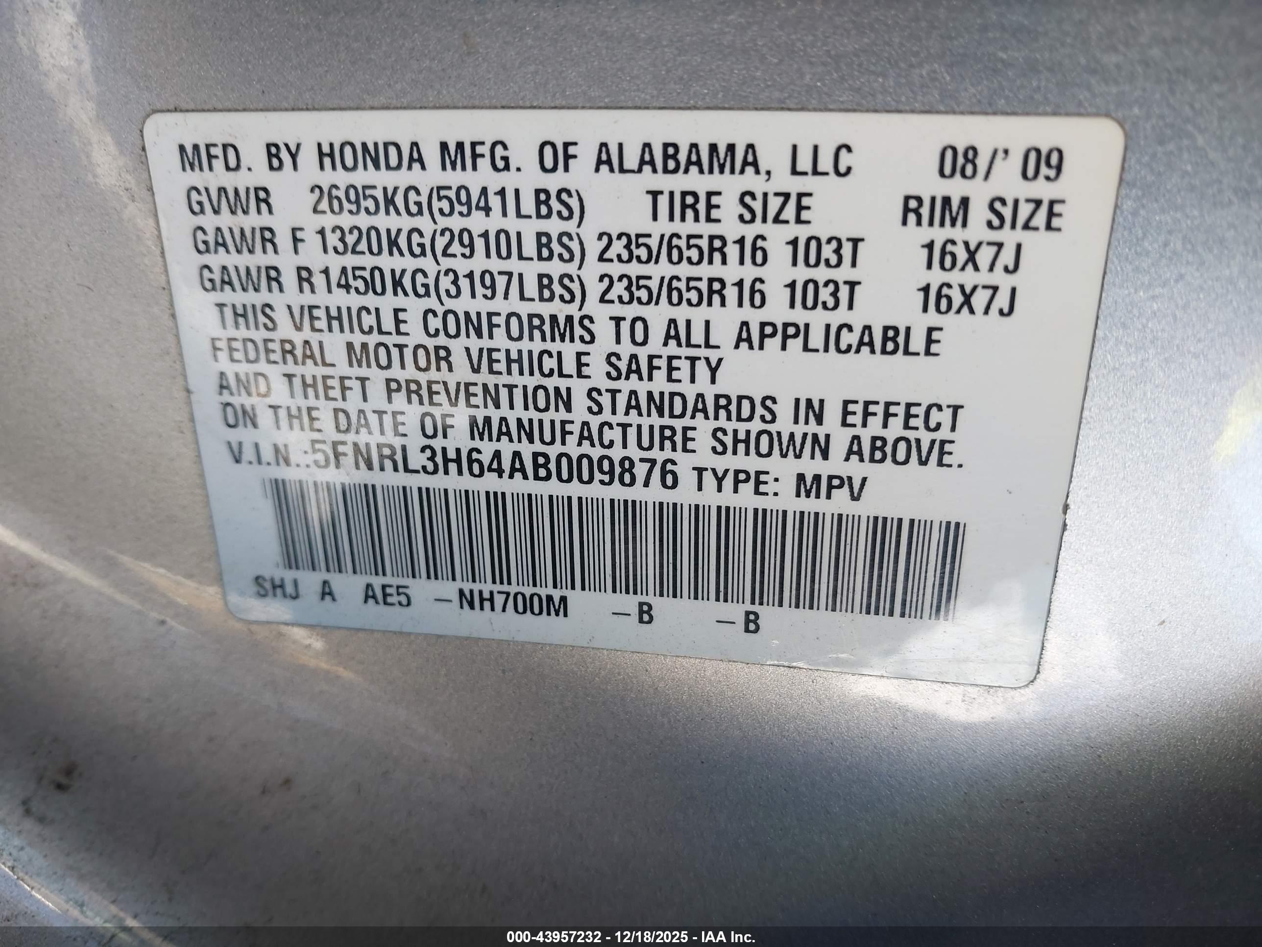 HONDA ODYSSEY image 9