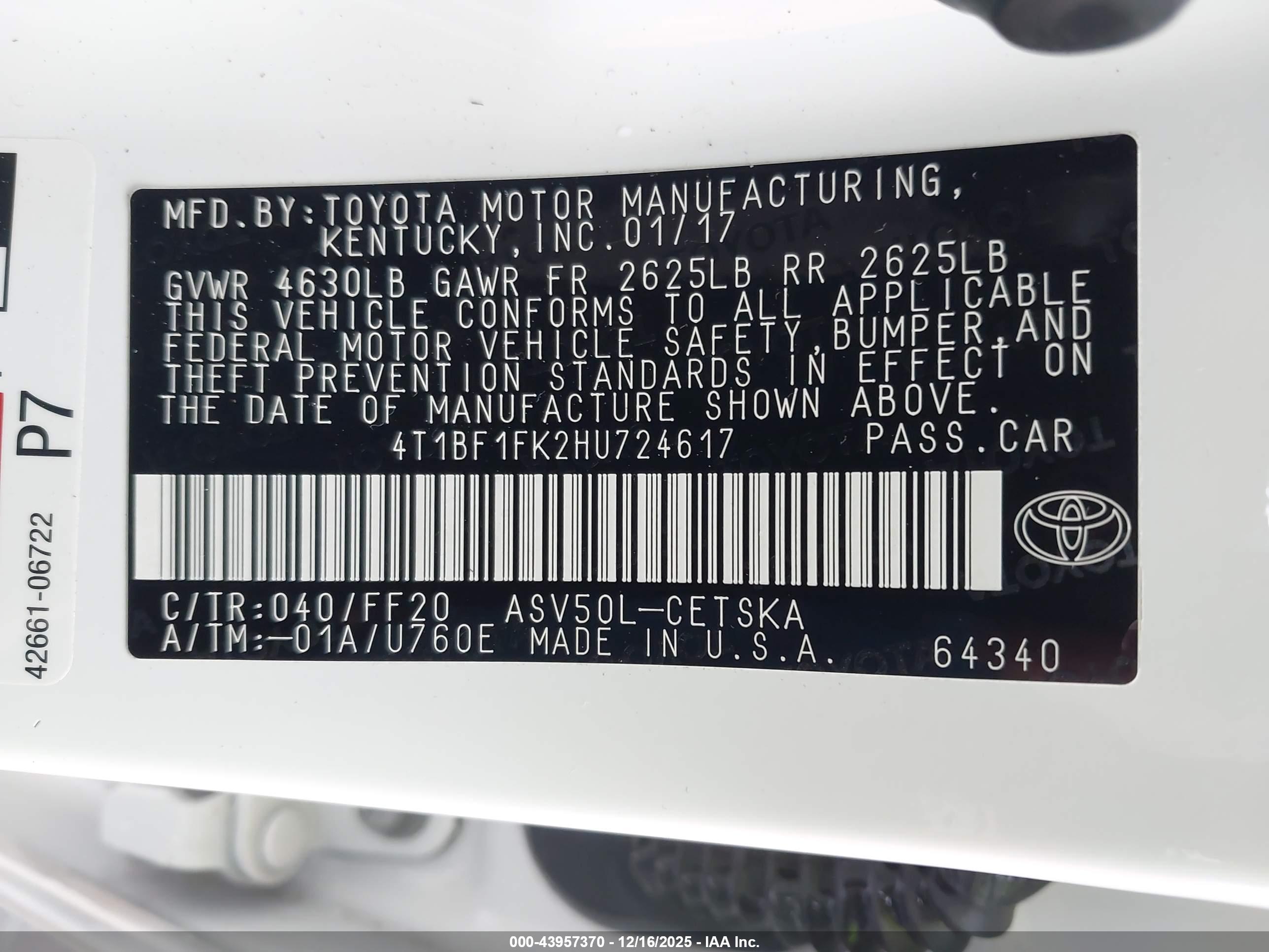 TOYOTA CAMRY image 9