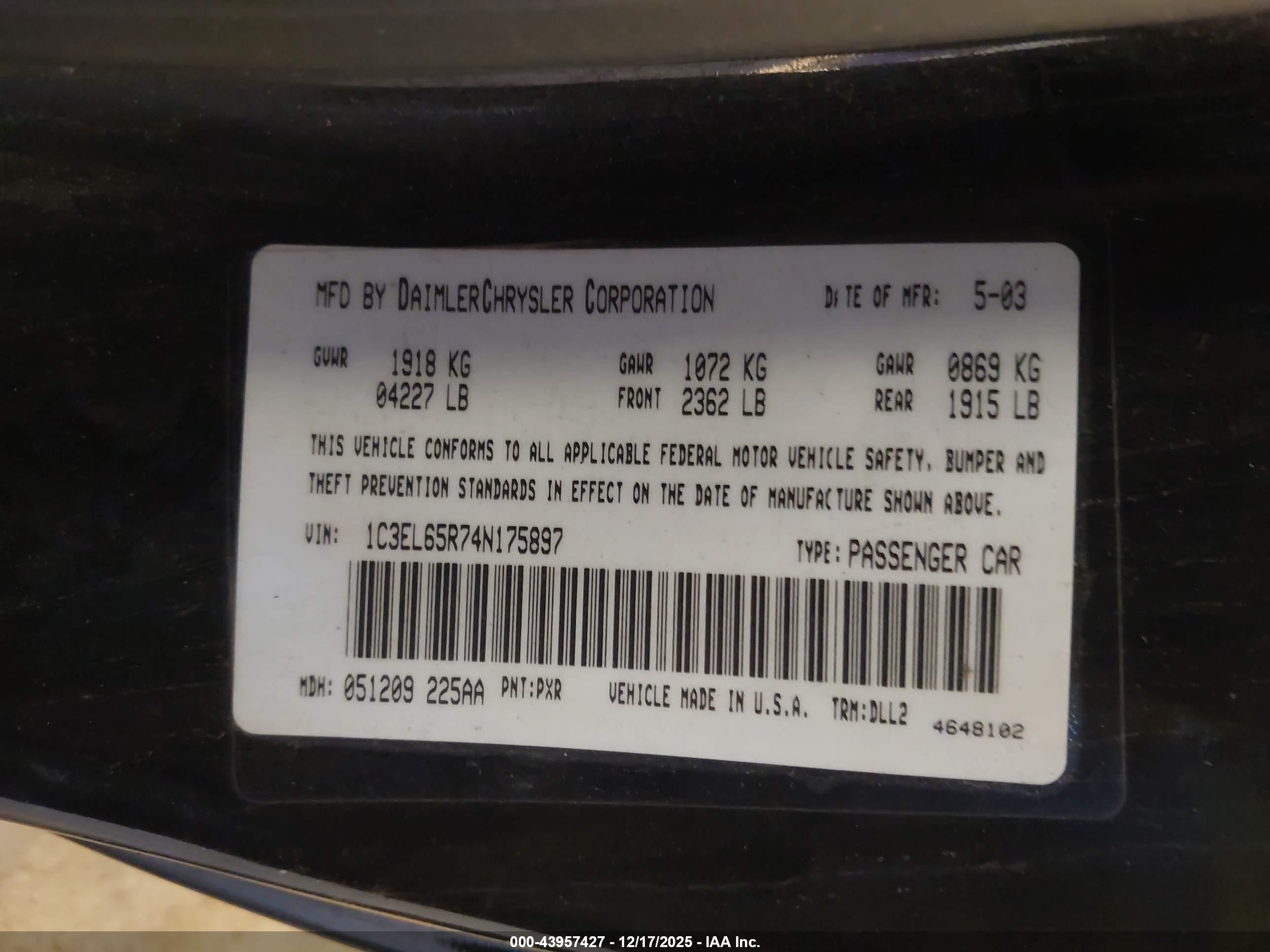 CHRYSLER SEBRING image 9