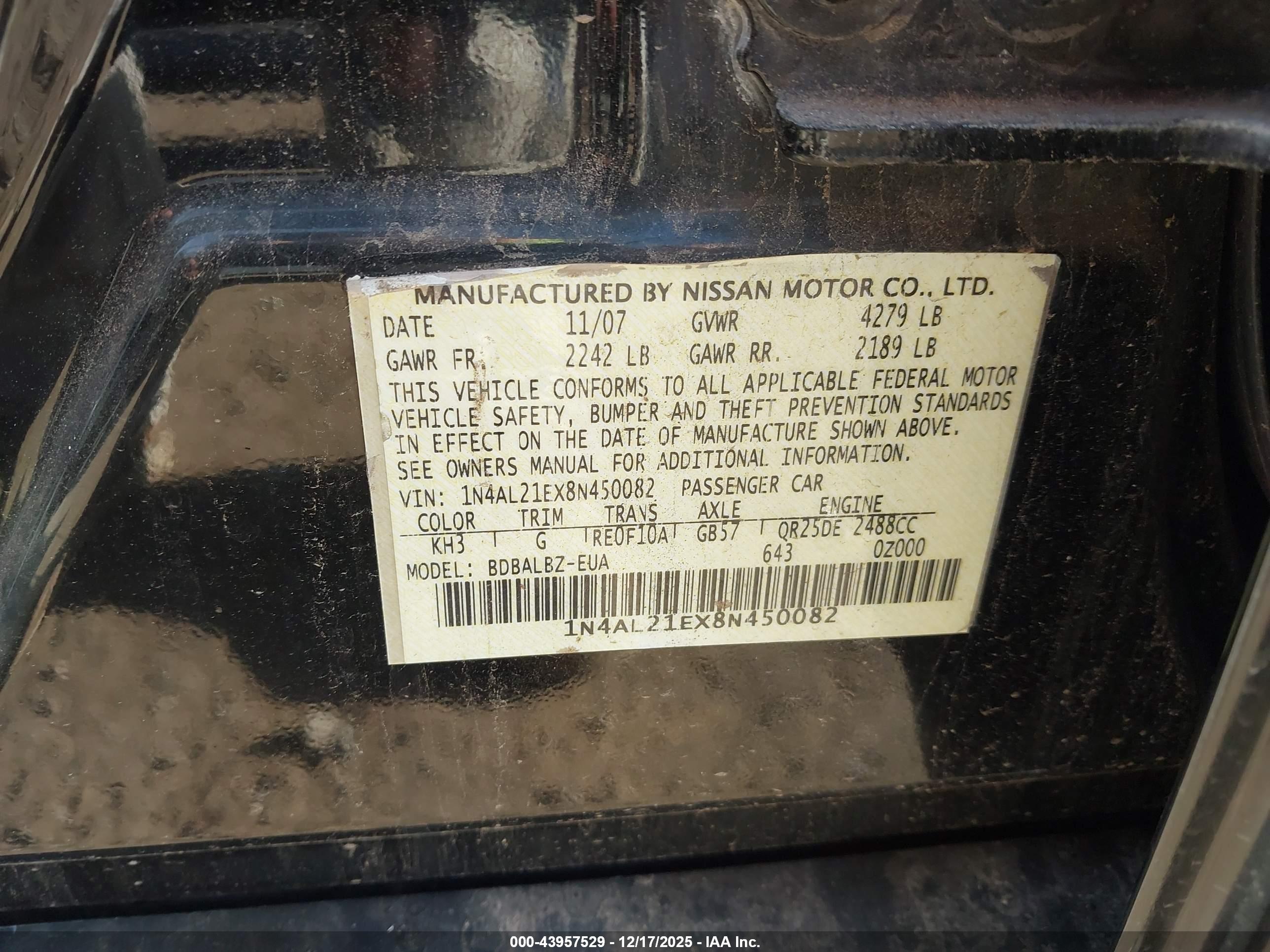 NISSAN ALTIMA image 9