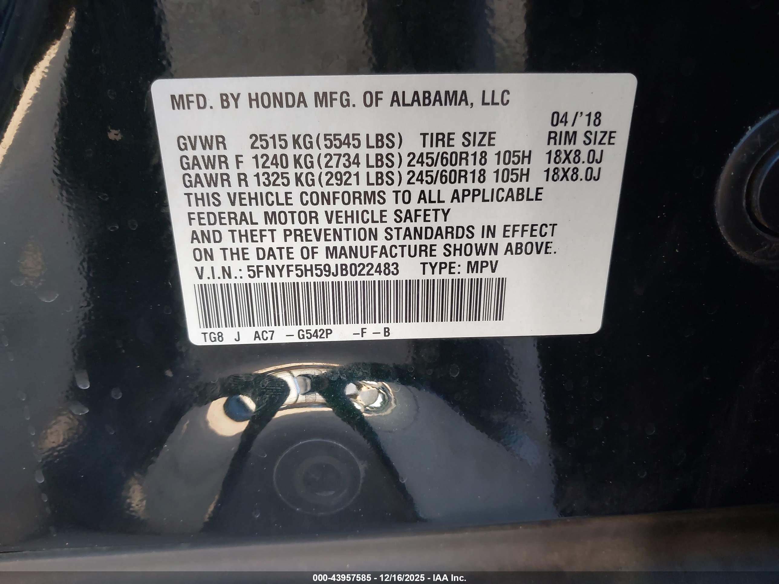 HONDA PILOT image 9