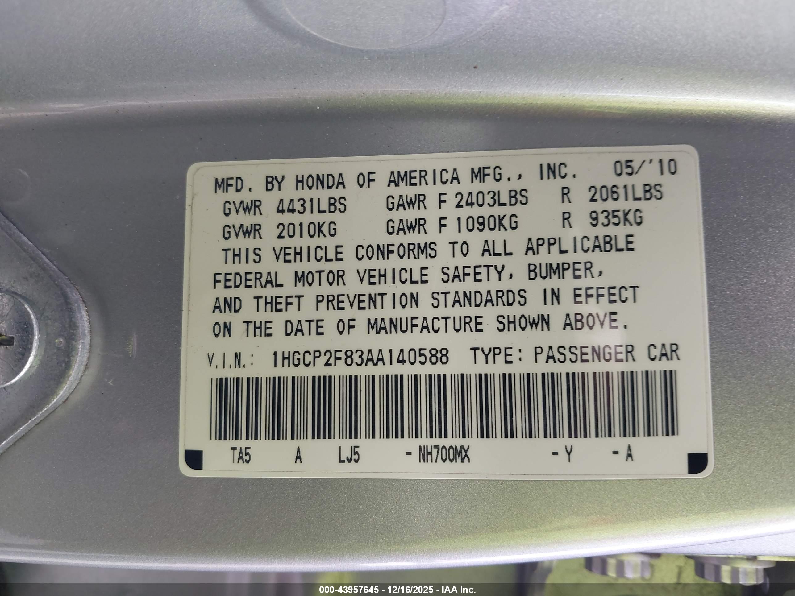 HONDA ACCORD image 9