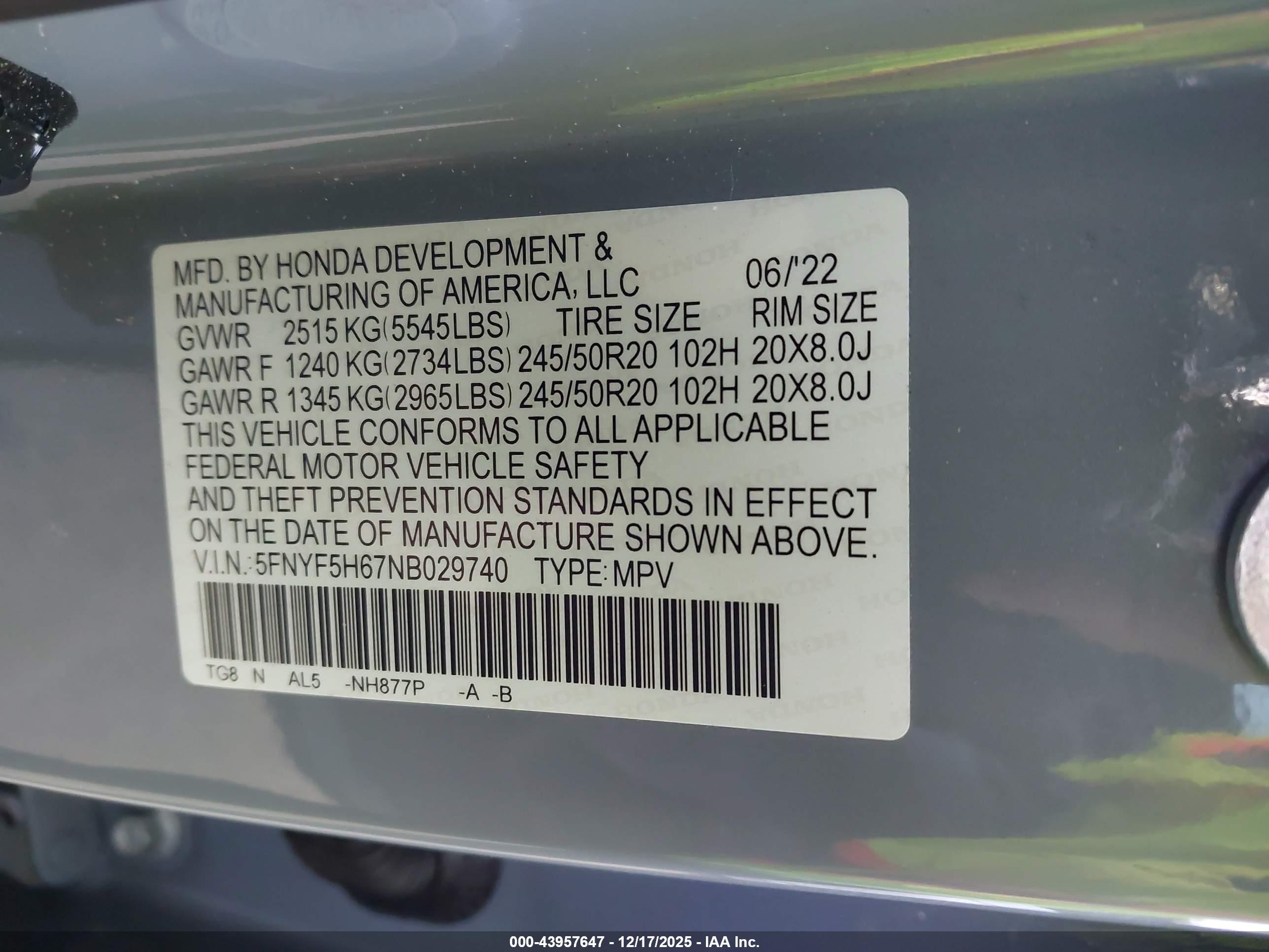 HONDA PILOT image 9