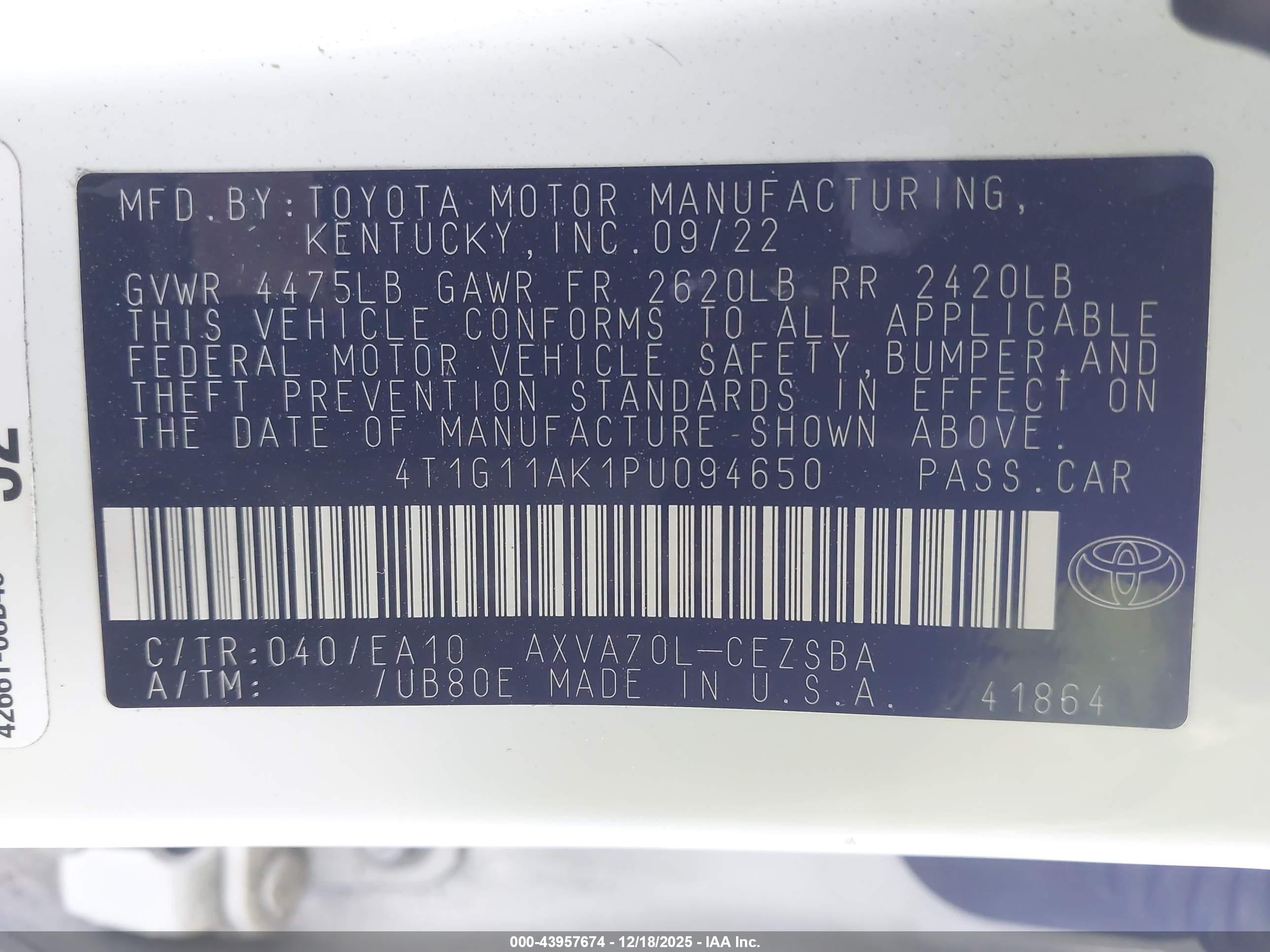TOYOTA CAMRY image 9
