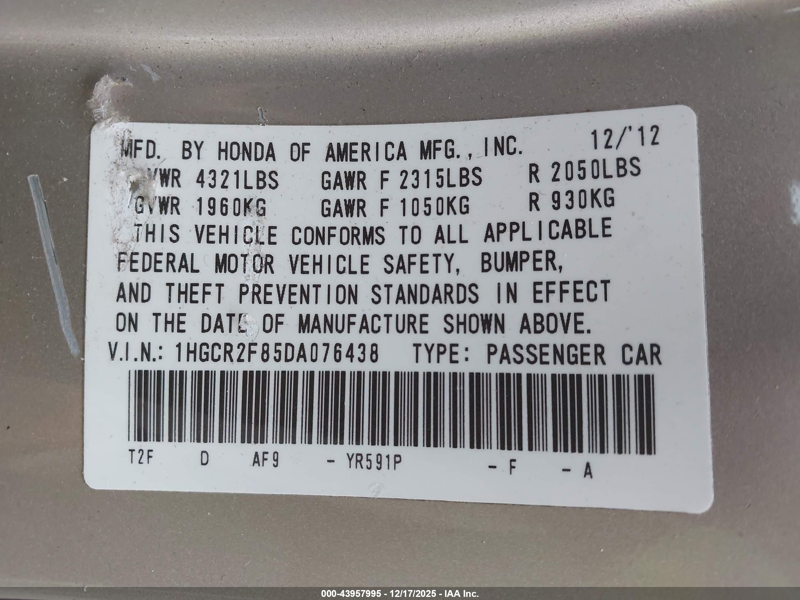 HONDA ACCORD image 9