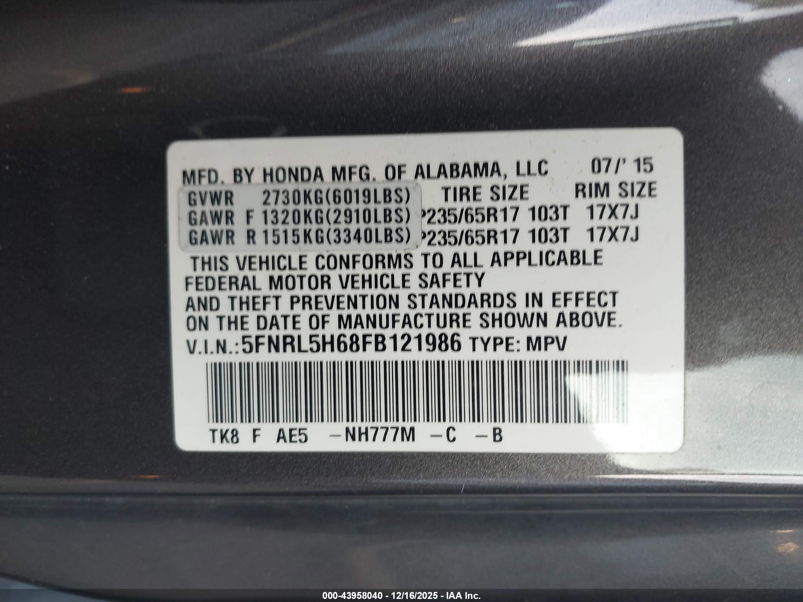 HONDA ODYSSEY image 9
