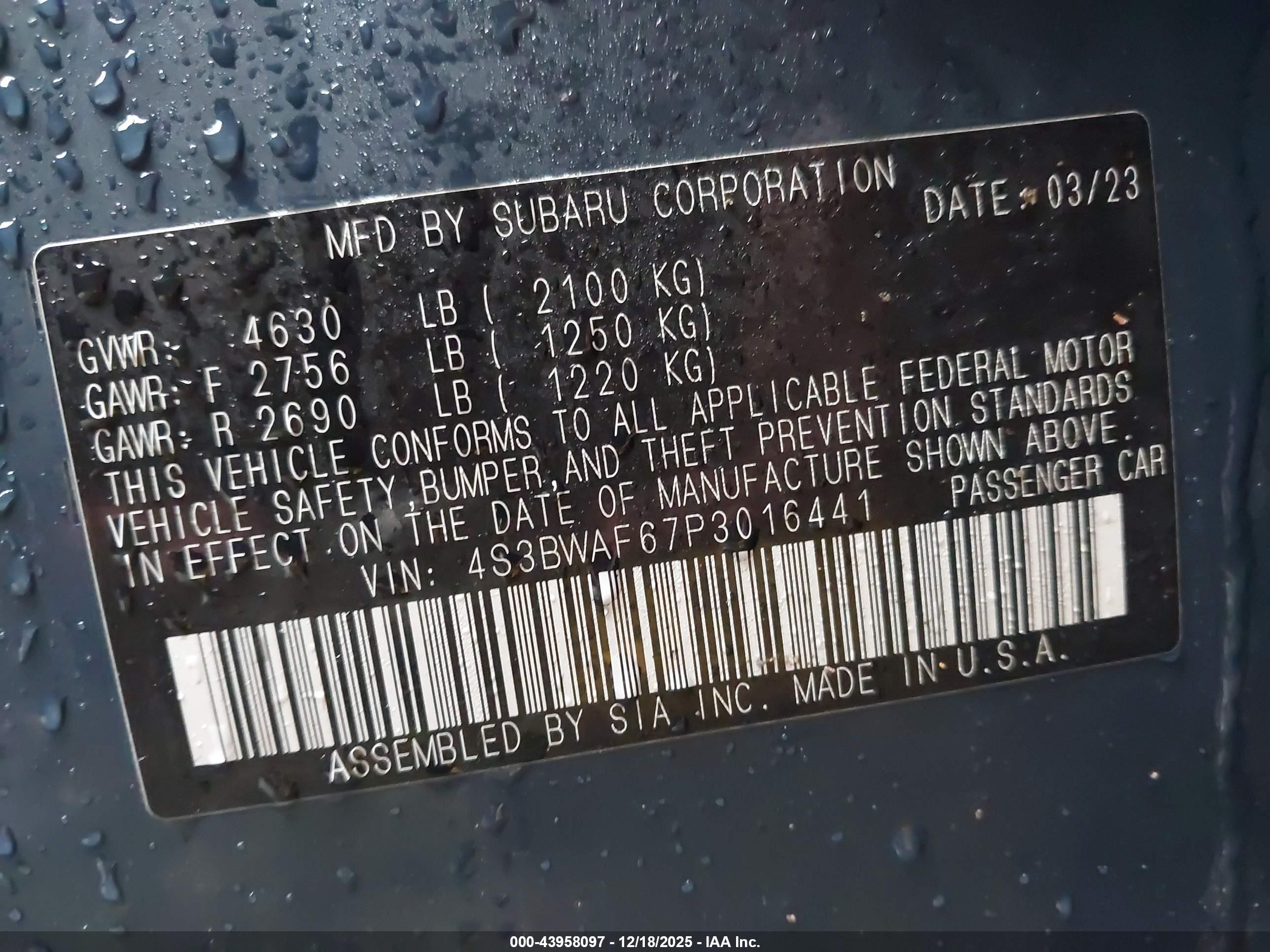SUBARU LEGACY image 9