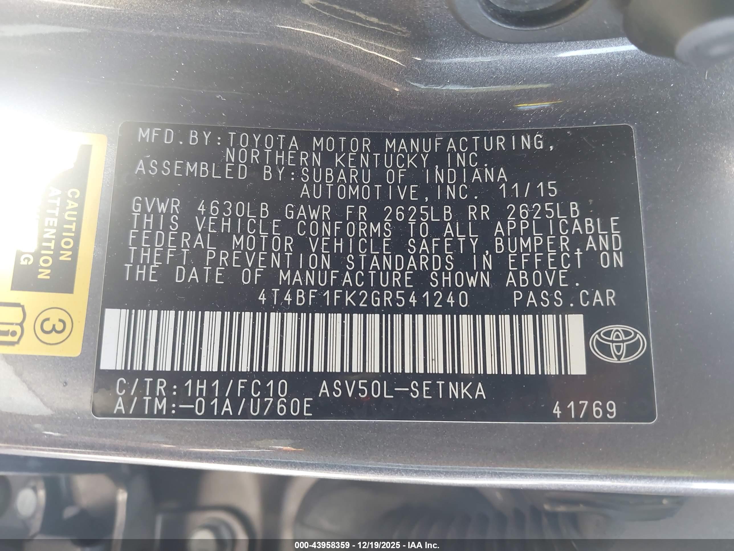 TOYOTA CAMRY image 9