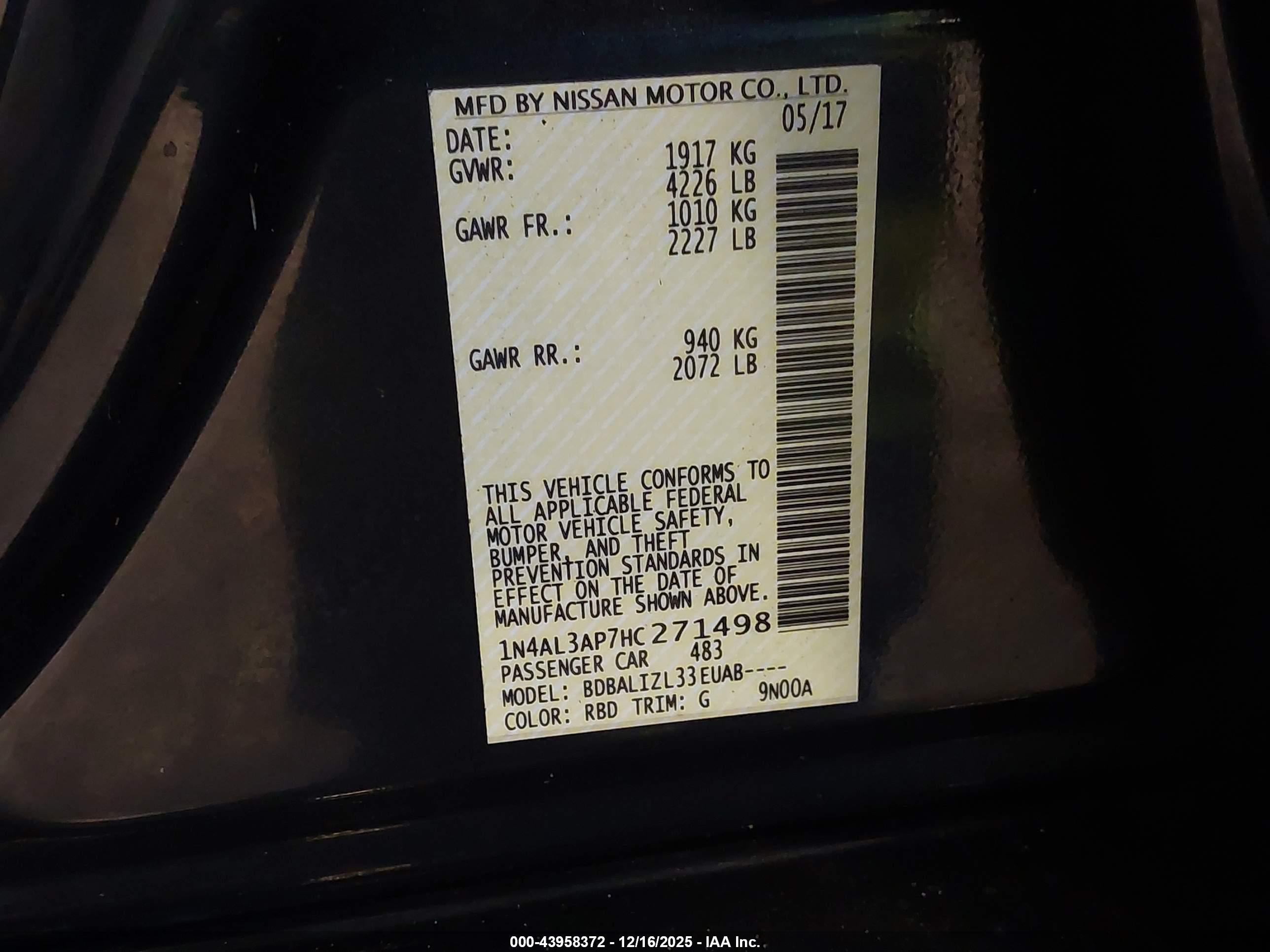 NISSAN ALTIMA image 9