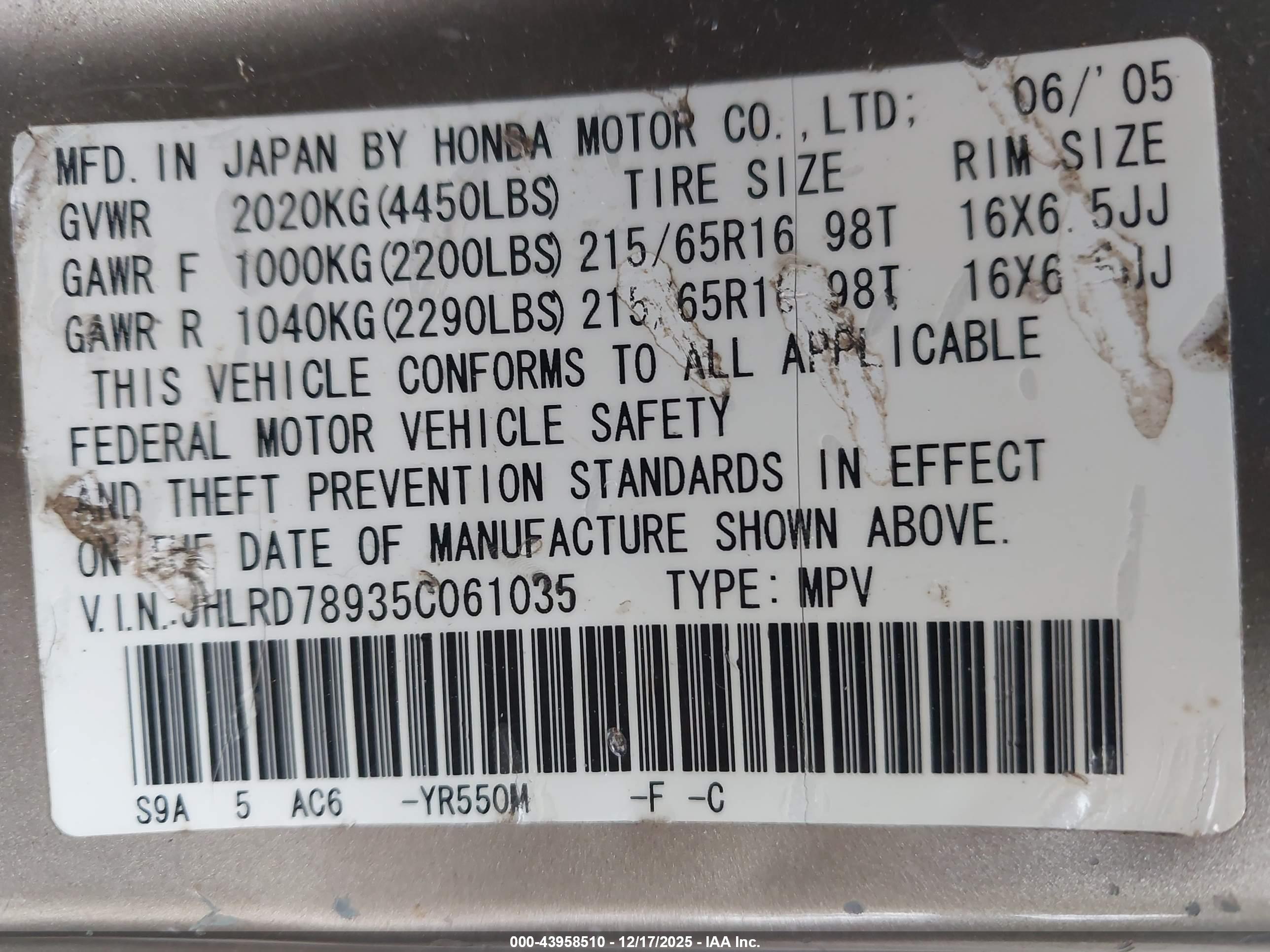 HONDA CR-V image 9