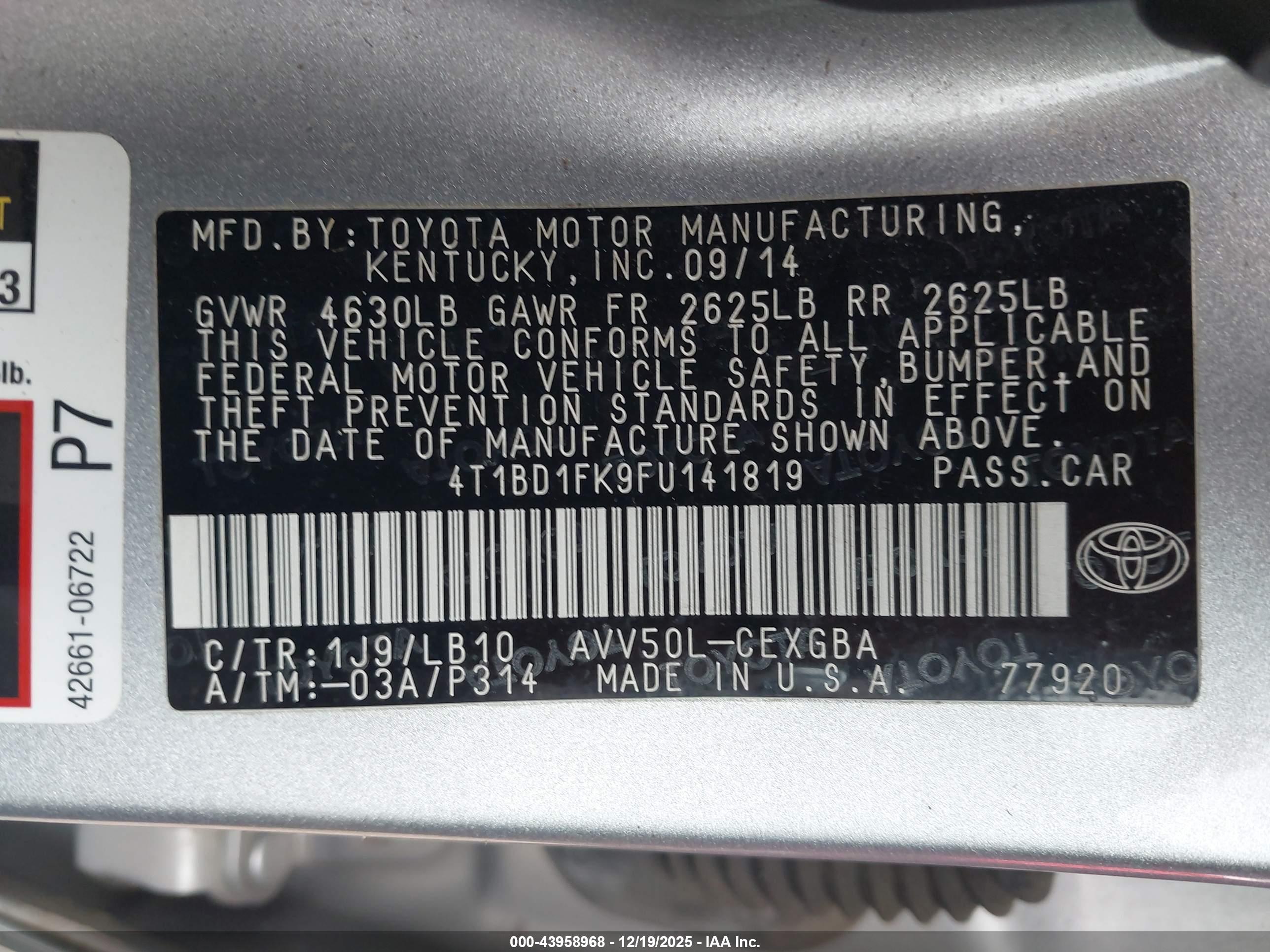TOYOTA CAMRY image 9