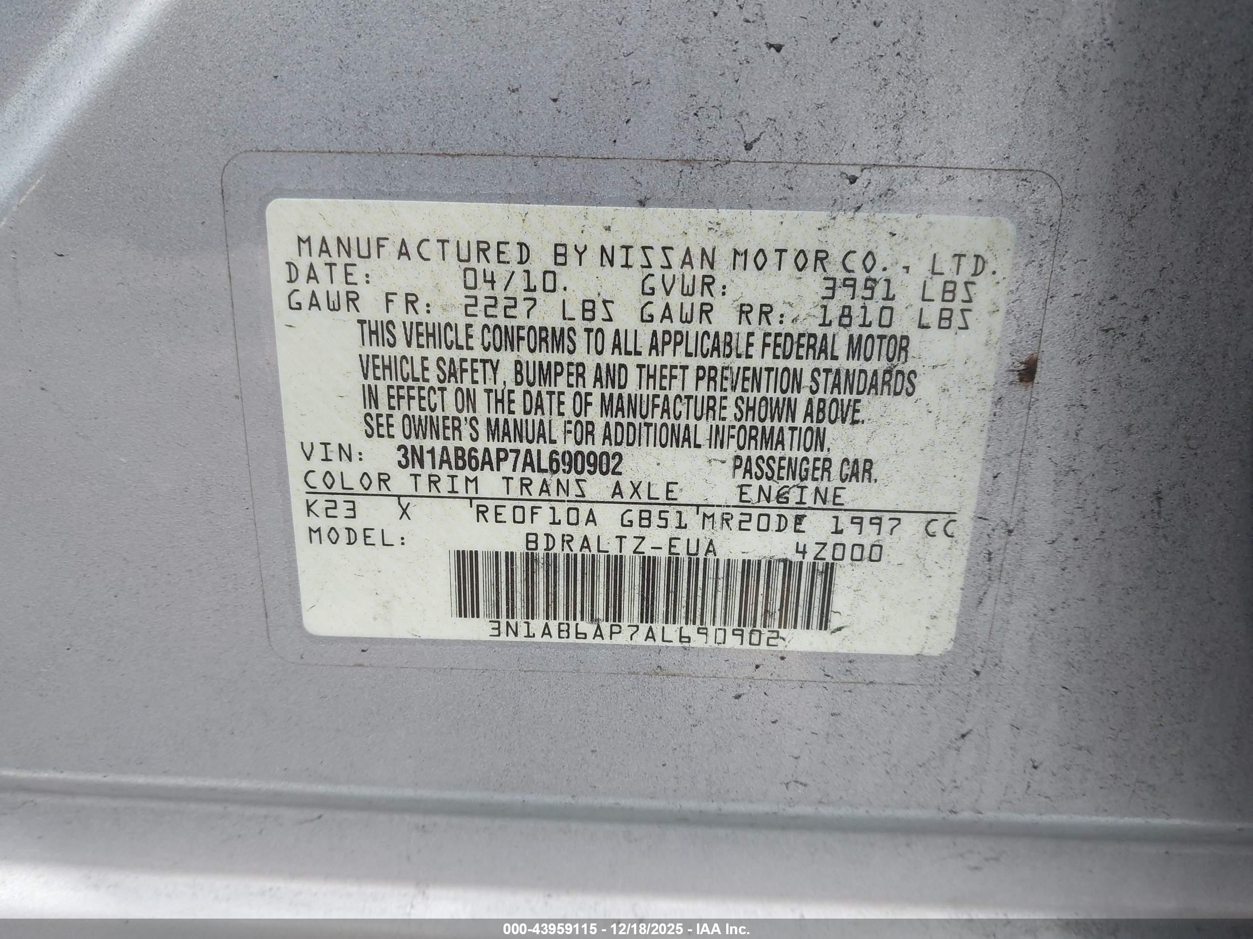 NISSAN SENTRA image 9