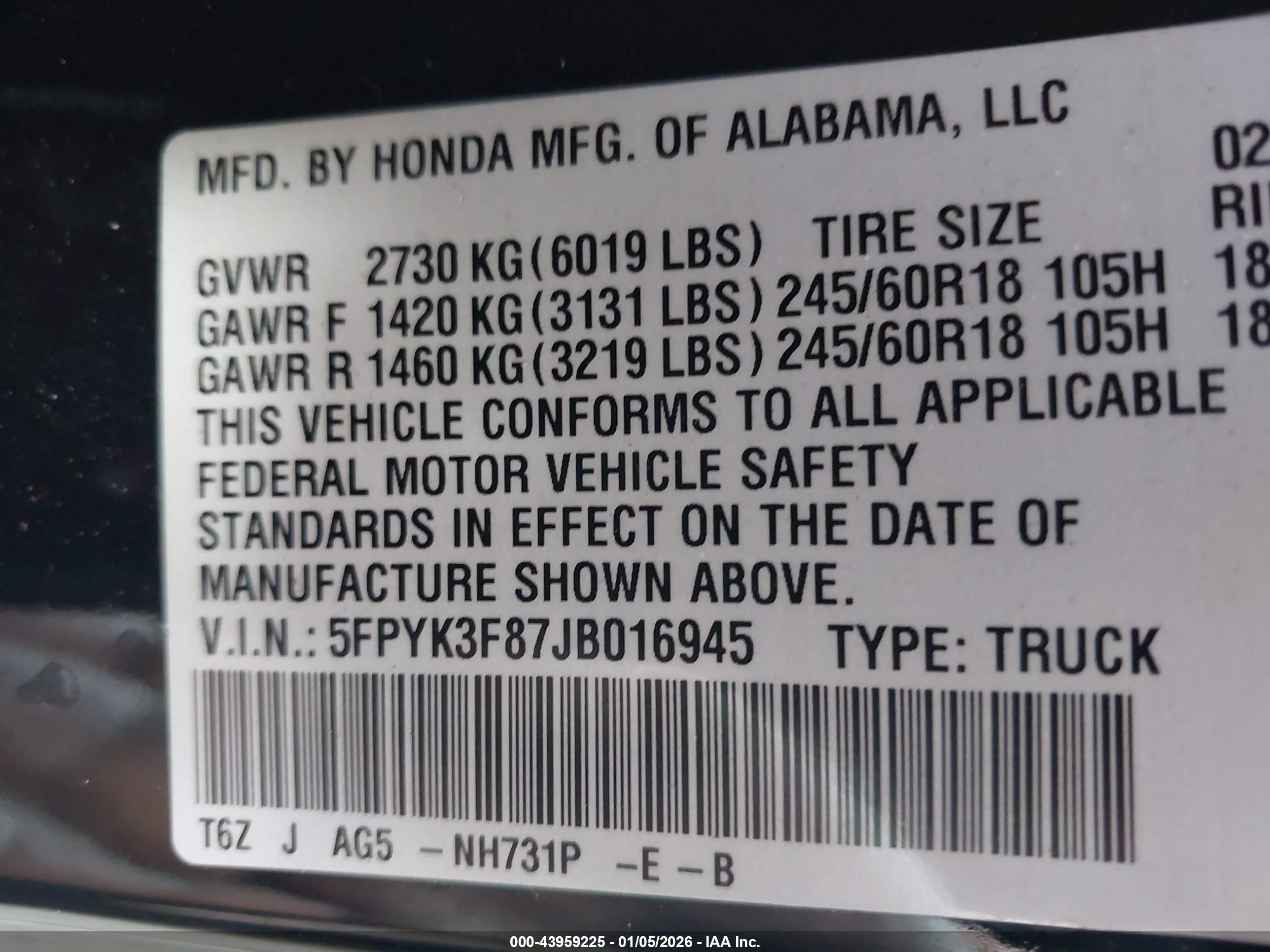 HONDA RIDGELINE image 9