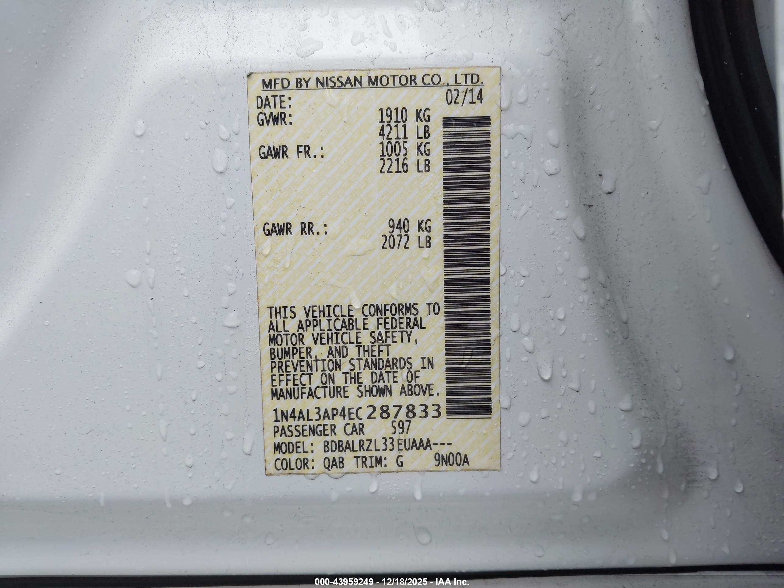 NISSAN ALTIMA image 9