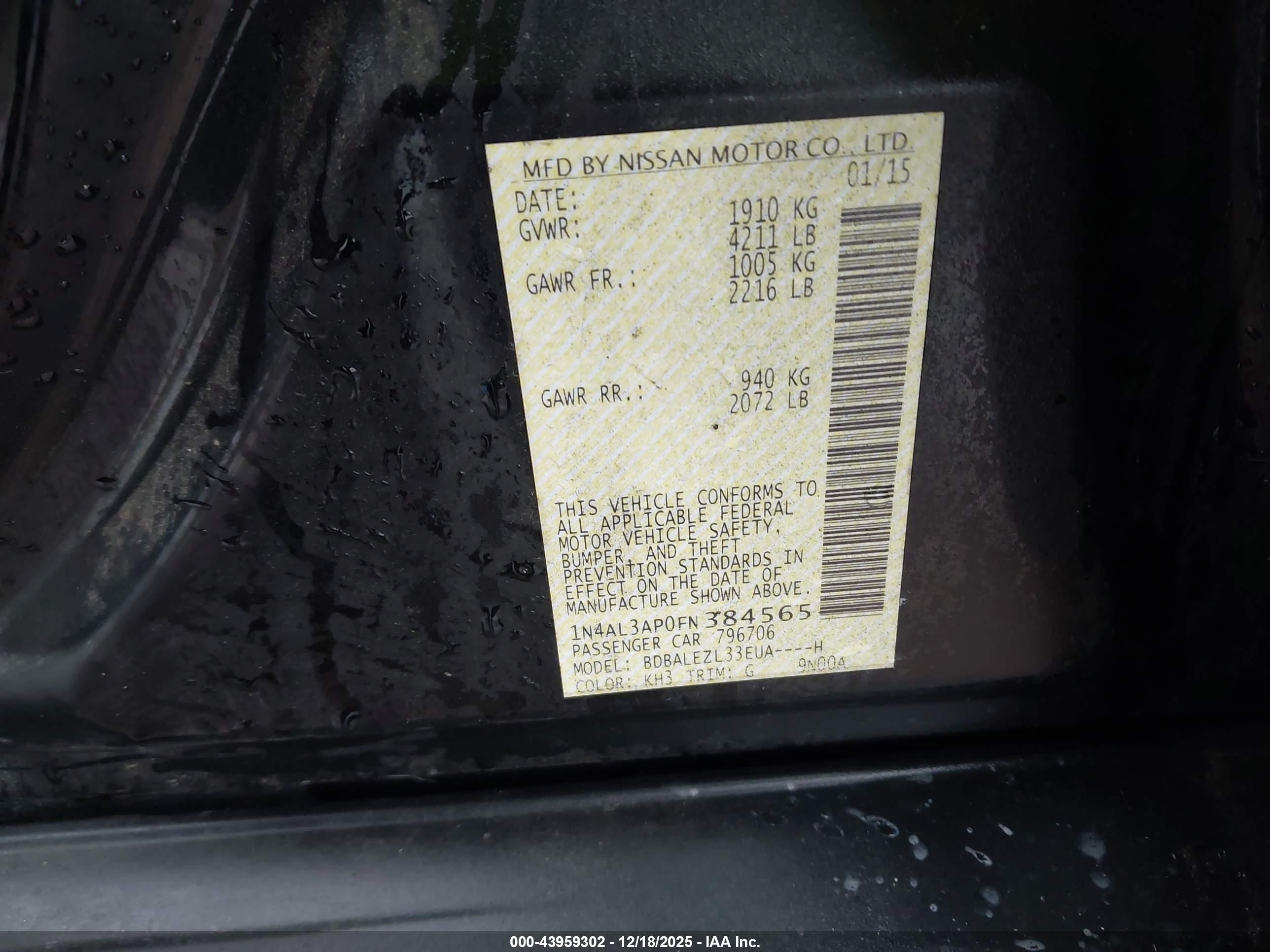 NISSAN ALTIMA image 9