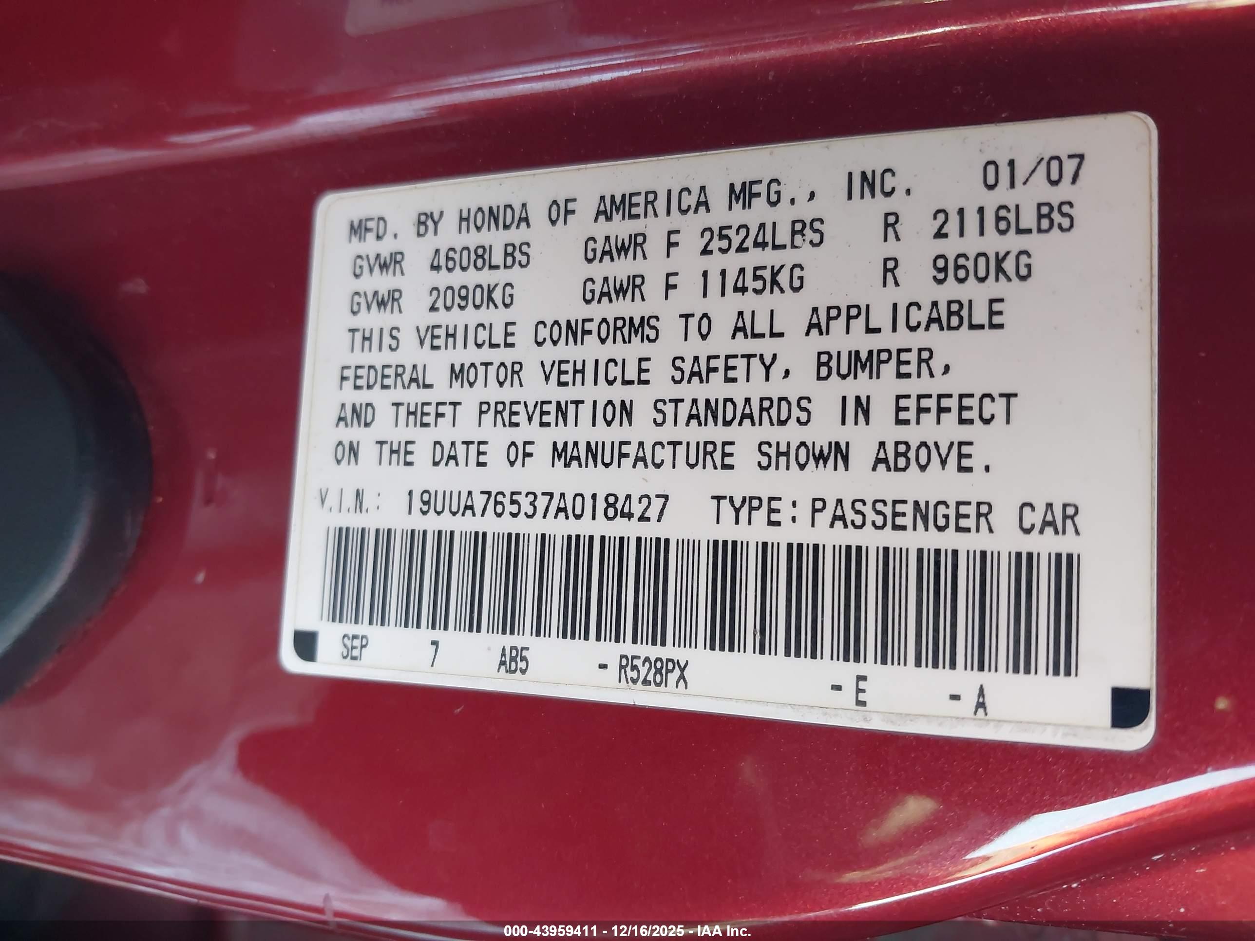 ACURA TL image 9